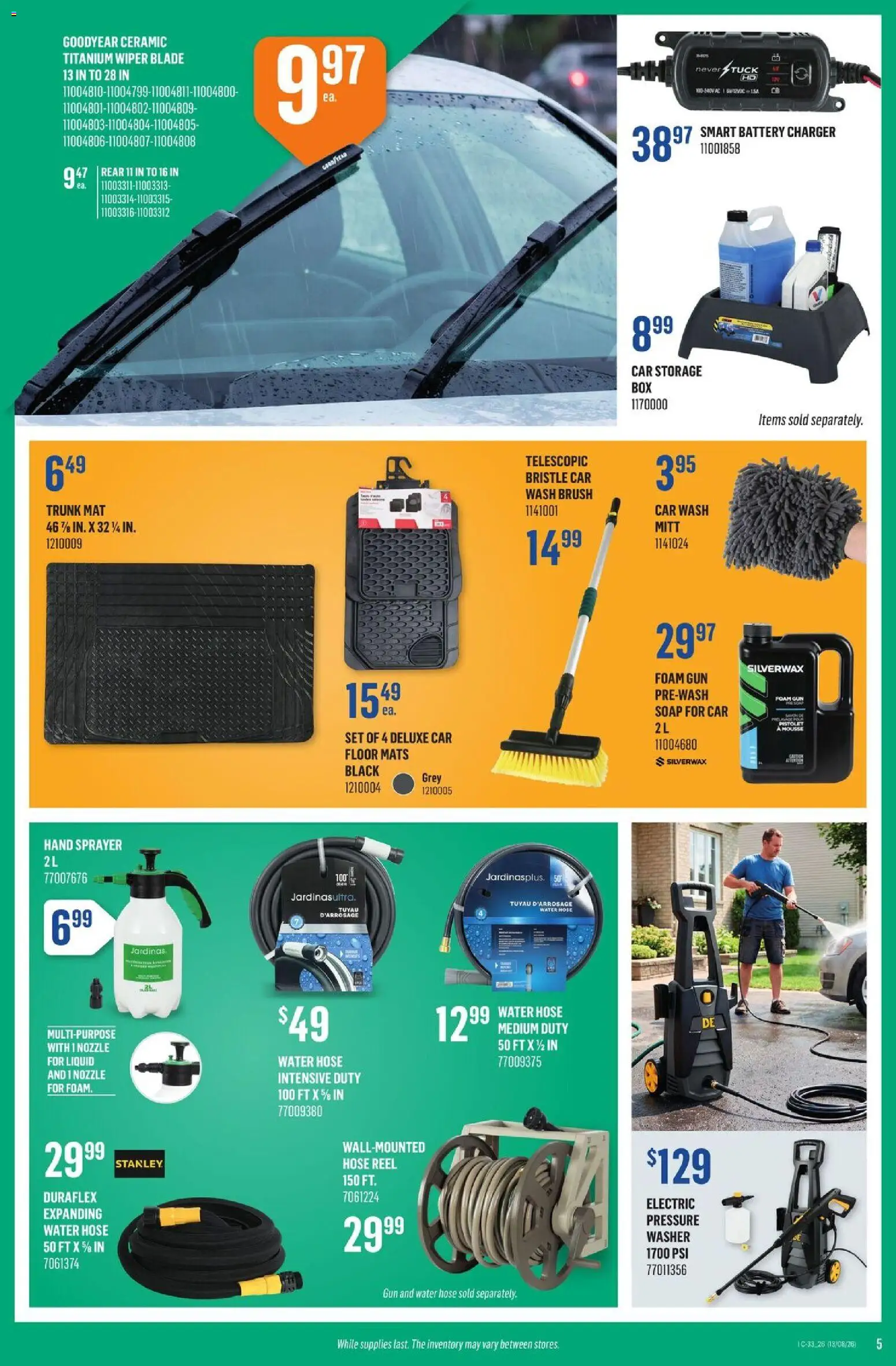 Canac flyer valid from Aug 13, 2026 | Page: 5 | Products: Water, Foam, Brush, Soap