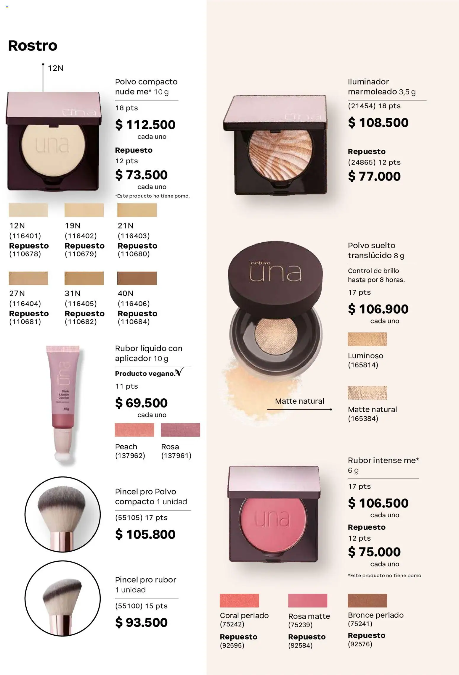 Natura revista - valida desde el 23/09/2026 | Página: 100 | Productos: Polvo compacto, Iluminador, Rubor, Polvo