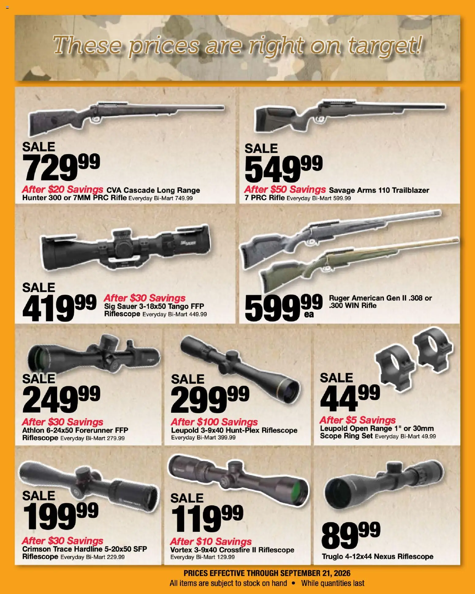 Bi-Mart Big Game Hunting Flyer - valid from 09/08/2026 | Page: 2 | Products: Ring, Rifle