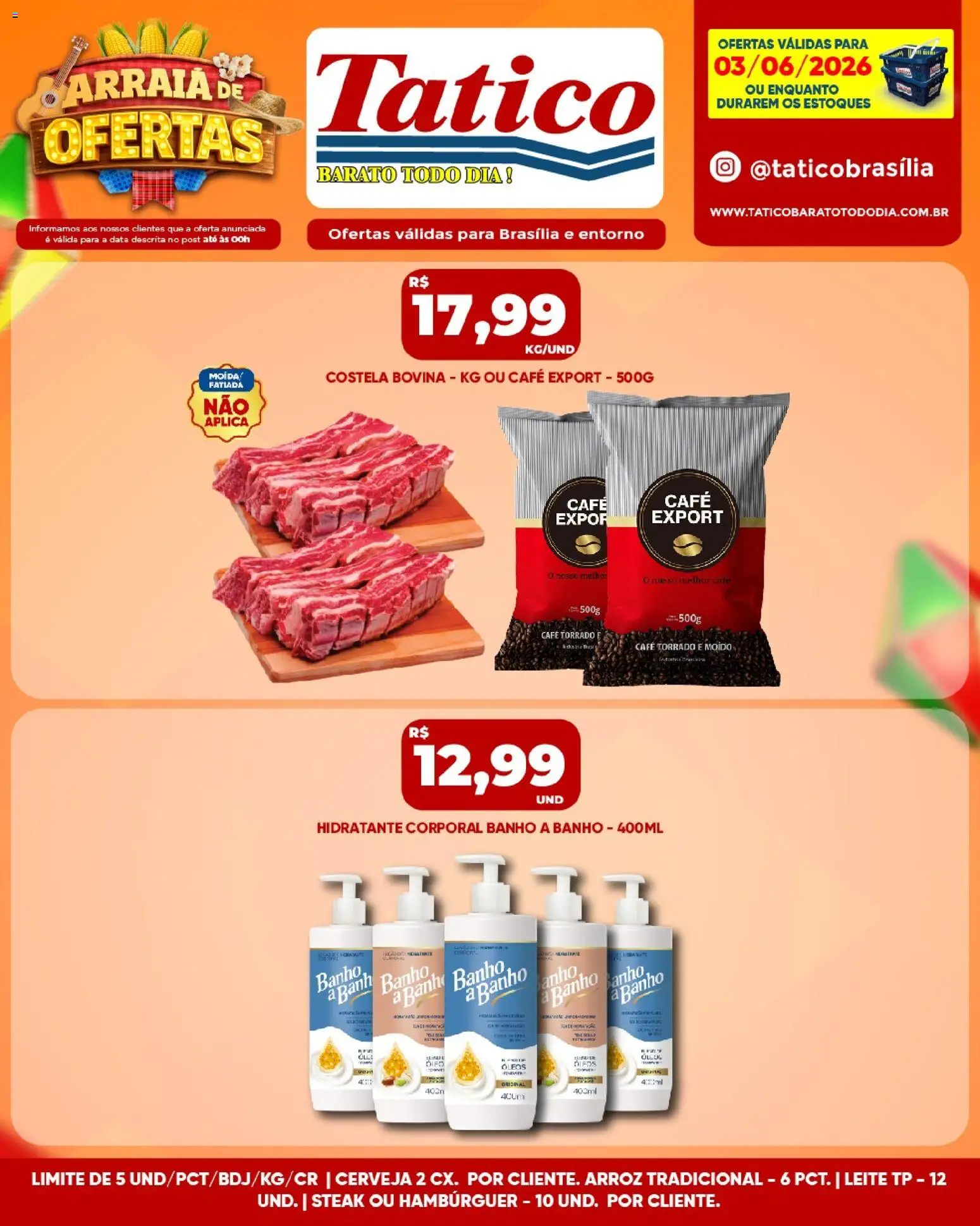 Tatico Folheto - válido de 04.06.2026 | Página: 44 | Produtos: Hidratante corporal, Leite, Café, Cerveja