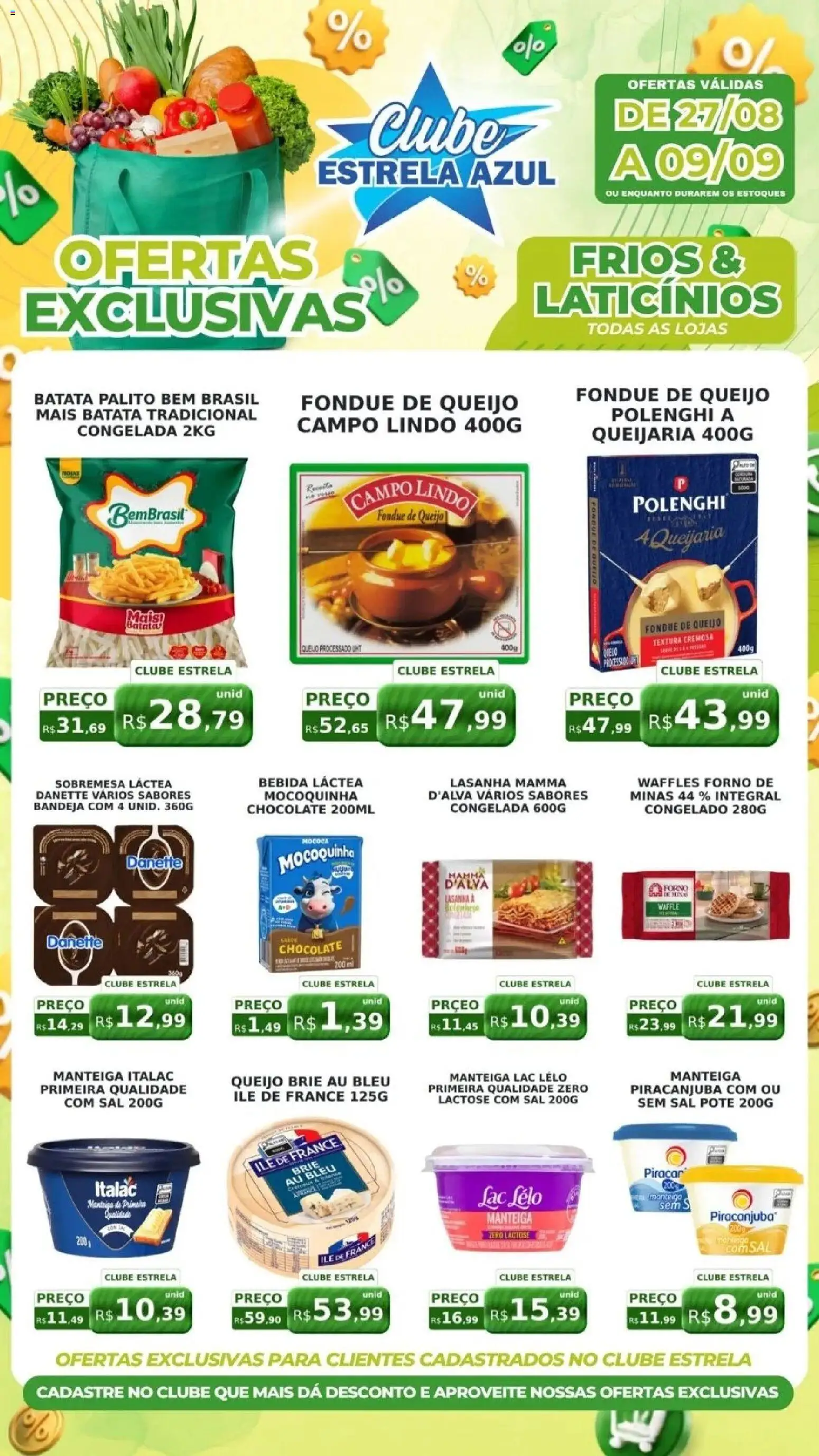 Estrela Azul Folheto - válido de 27/08/2026 | Página: 2 | Produtos: Forno, Queijo, Waffles, Bebida