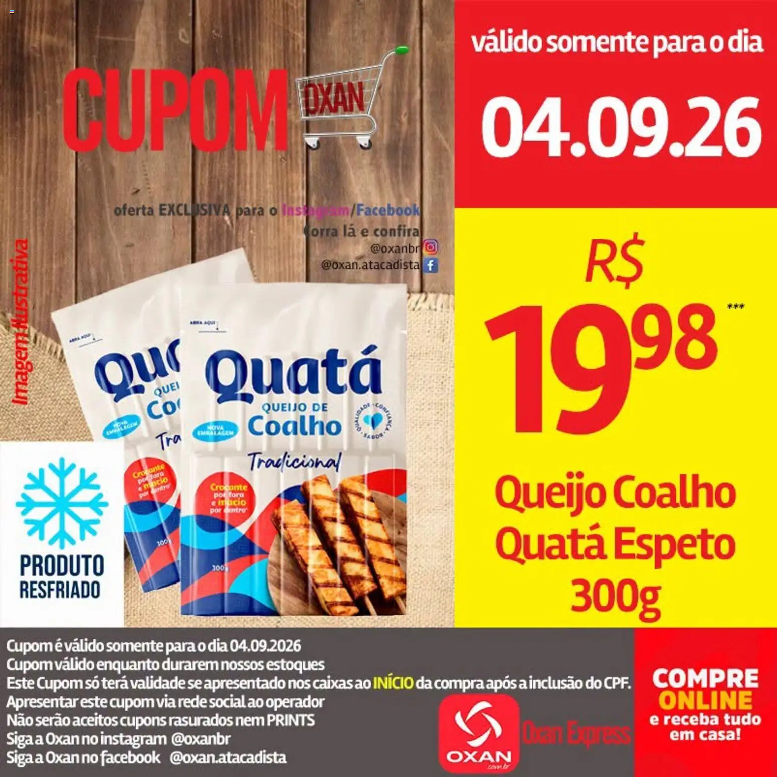 Oxan Atacadista Folheto - válido de 04/09/2026 | Página: 4 | Produtos: Queijo, Queijo coalho