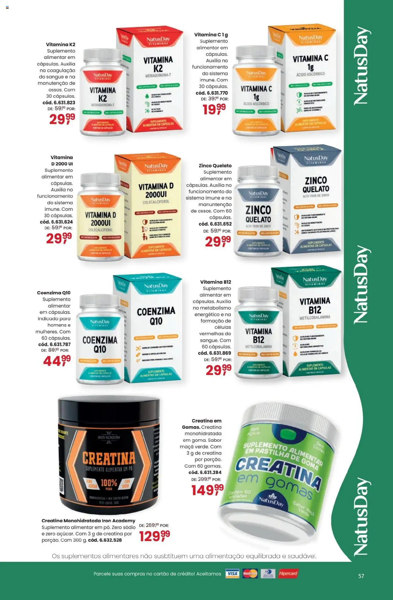 Quatro Estações Folheto - válido de 01.12.2025 | Página: 57 | Produtos: Creatina, Coenzima, Suplementos, Açúcar