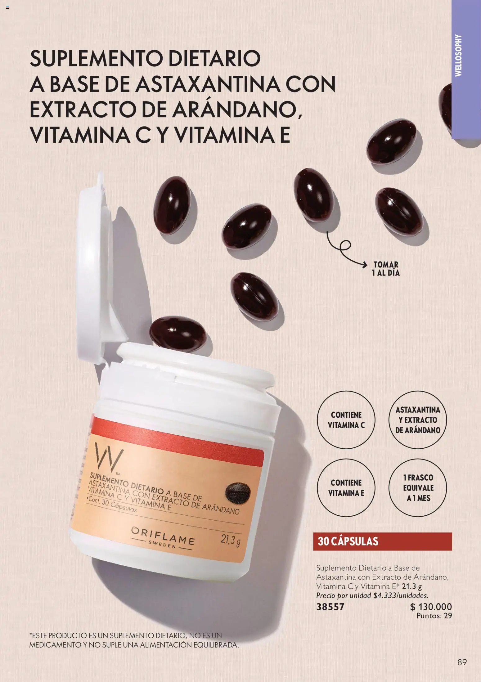 Oriflame revista - valida desde el 01/08/2026 | Página: 89 | Productos: Frasco, Suplemento dietario