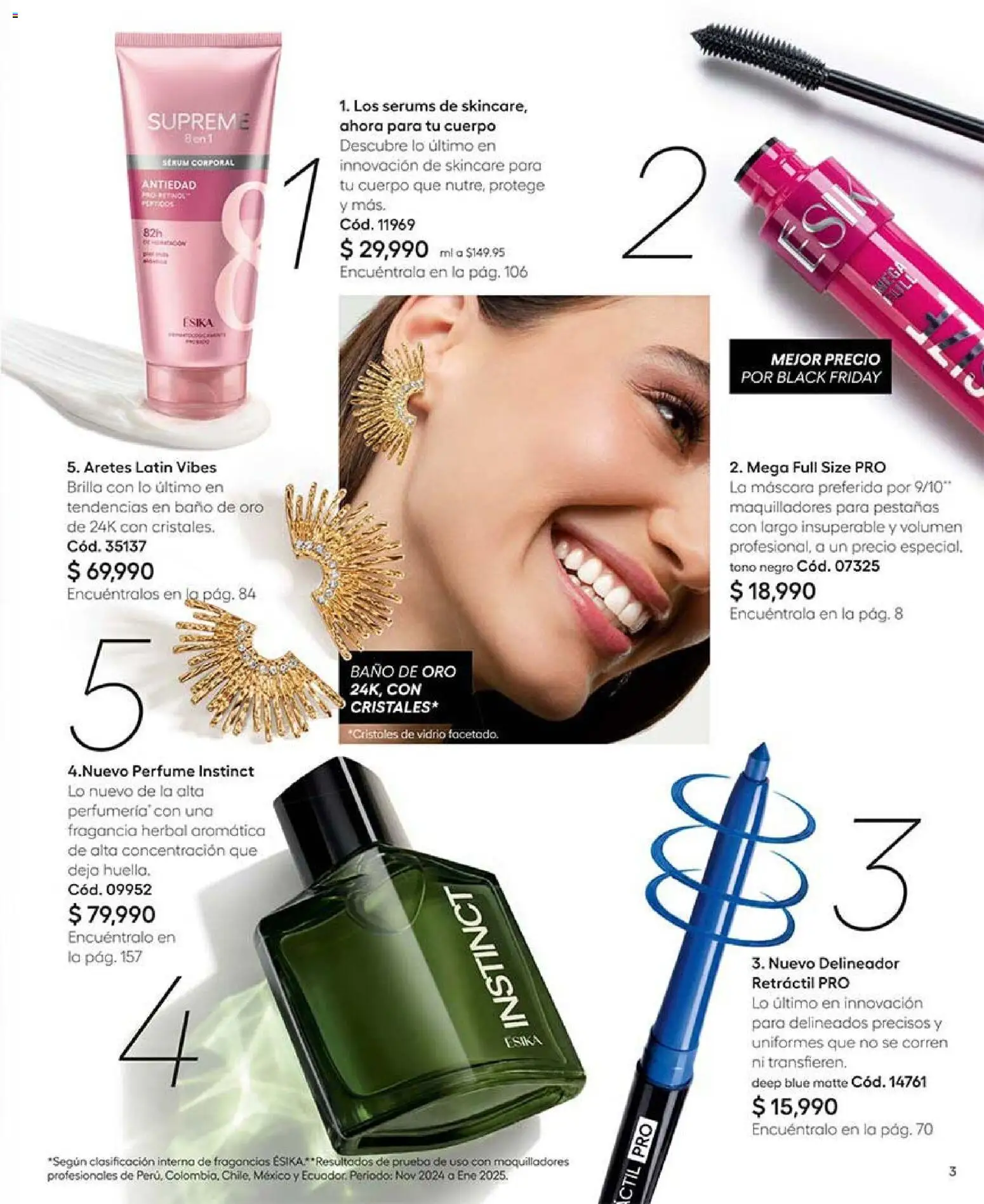 Ésika revista - valida desde el 30/10/2026 | Página: 3 | Productos: Aretes, Baño, Perfume, Fragancia