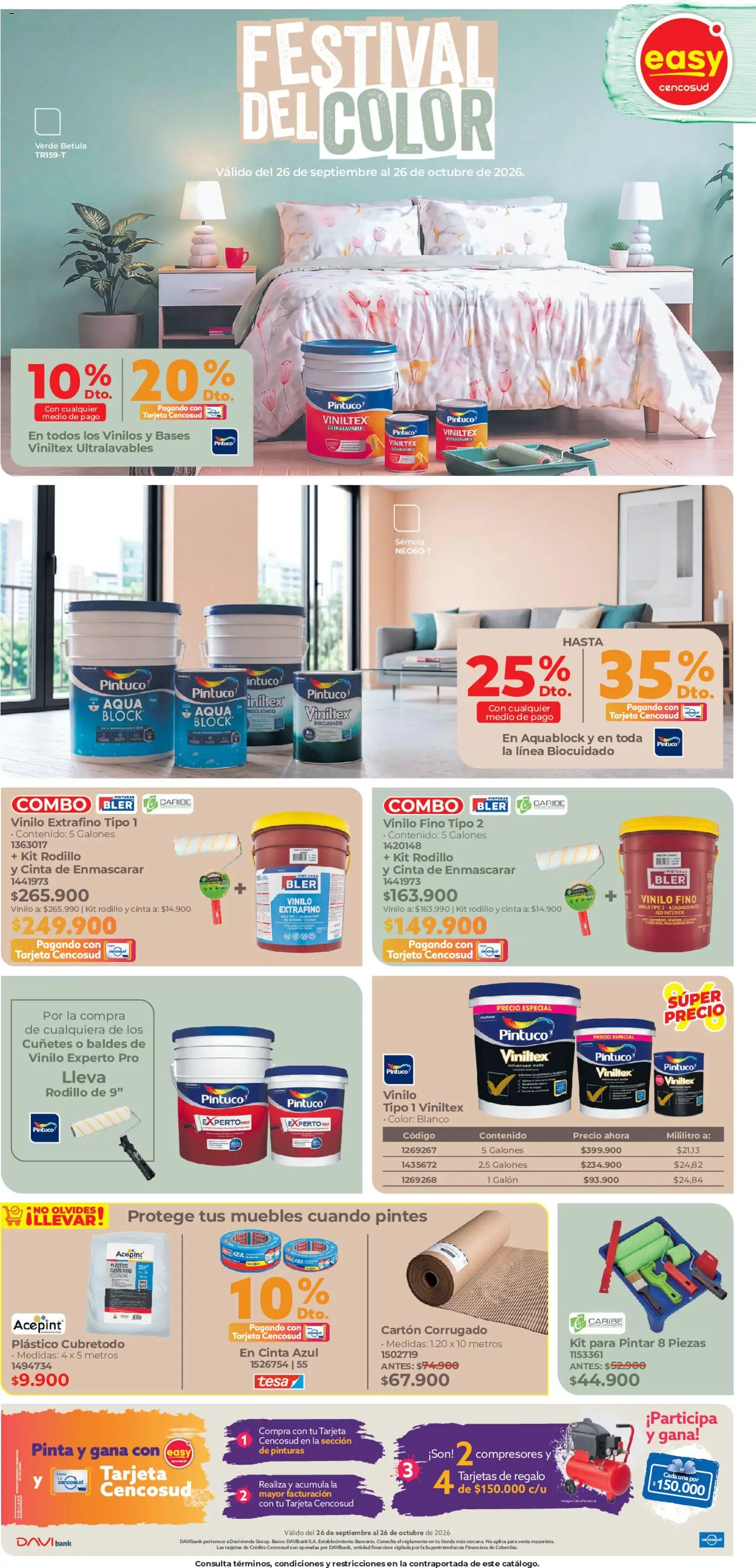 Easy revista - valida desde el 26/09/2026 | Página: 1 | Productos: Banco, Rodillo, Cinta, Sémola