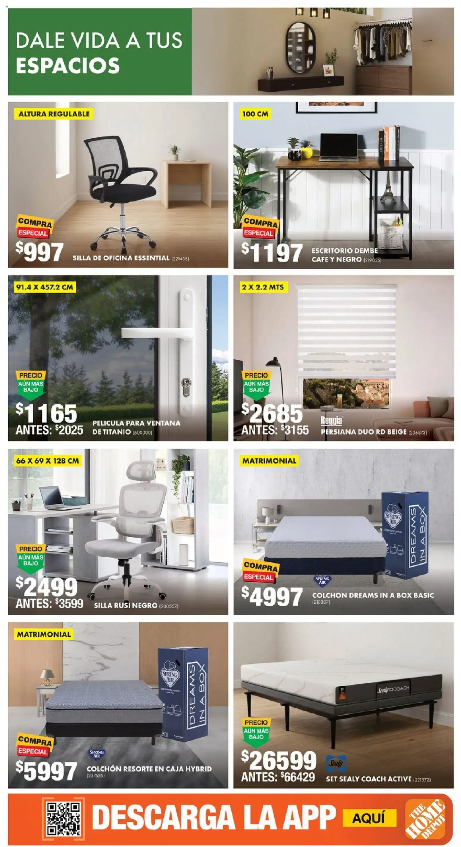Nuevas ofertas de Home Depot válidas en toda la República Mexicana desde el 16/07/2026. ¡Encuentra las mejores ofertas en Home Depot catálogo! | Página: 10 | Productos: Silla, Café, Colchón, Escritorio