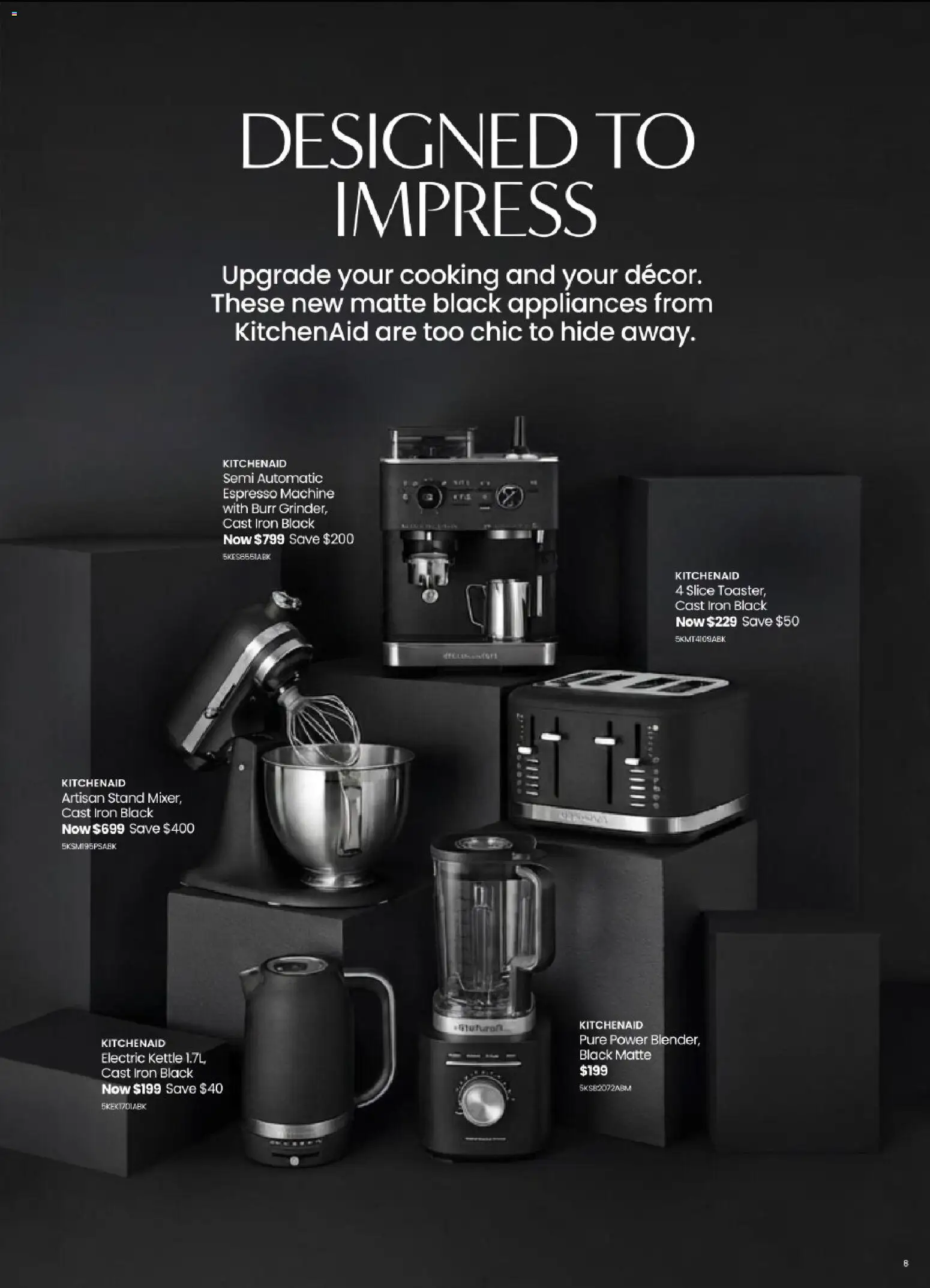 Myer catalogue - valid from 09/08/2026 | Page: 8 | Products: Electric kettle, Kettle, Iron, Espresso machine