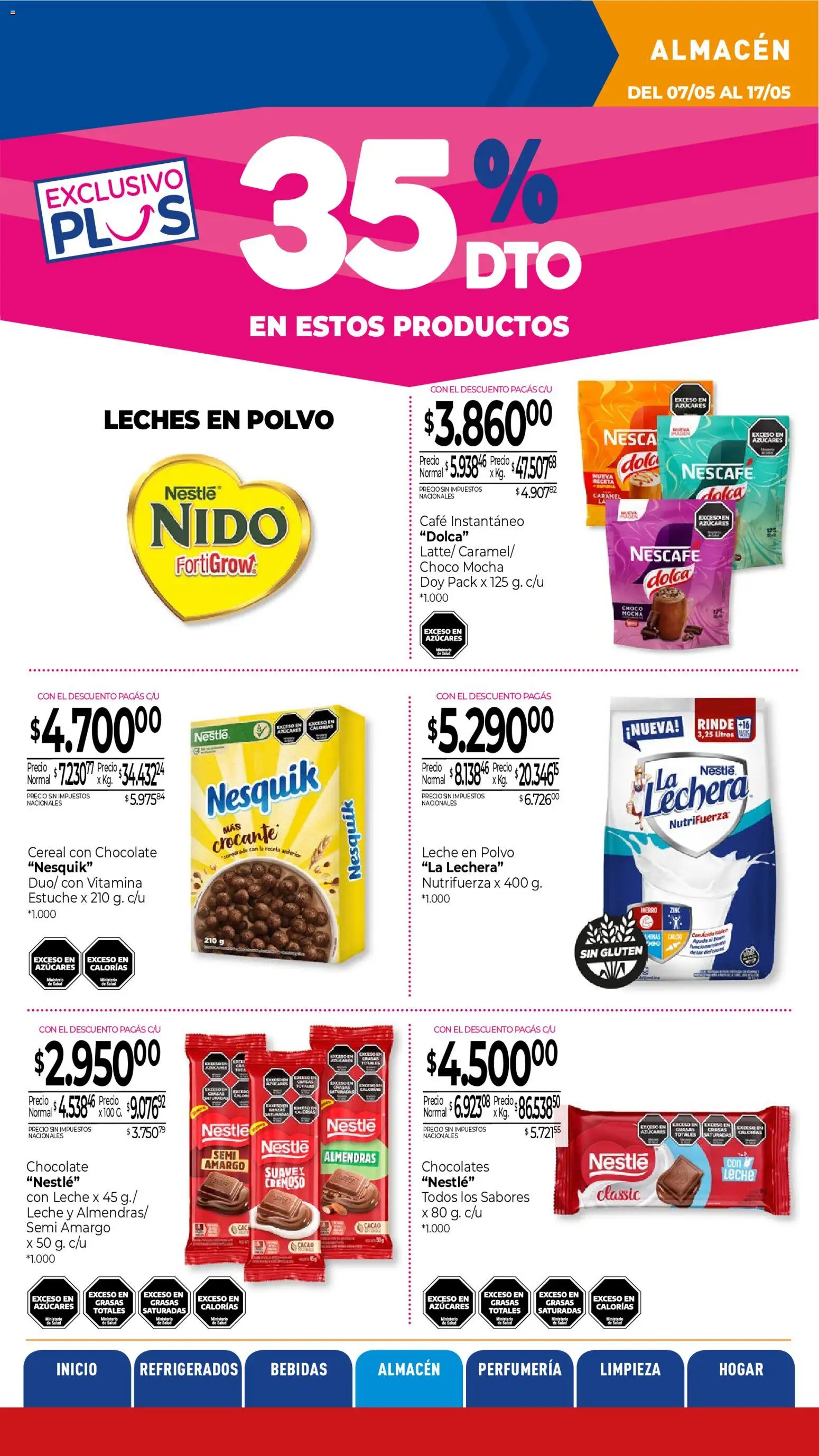 La Anonima catálogo │ válido desde el 07.05.2026 | Página: 18 | Productos: Leche en polvo, Polvo, Leche, Chocolate