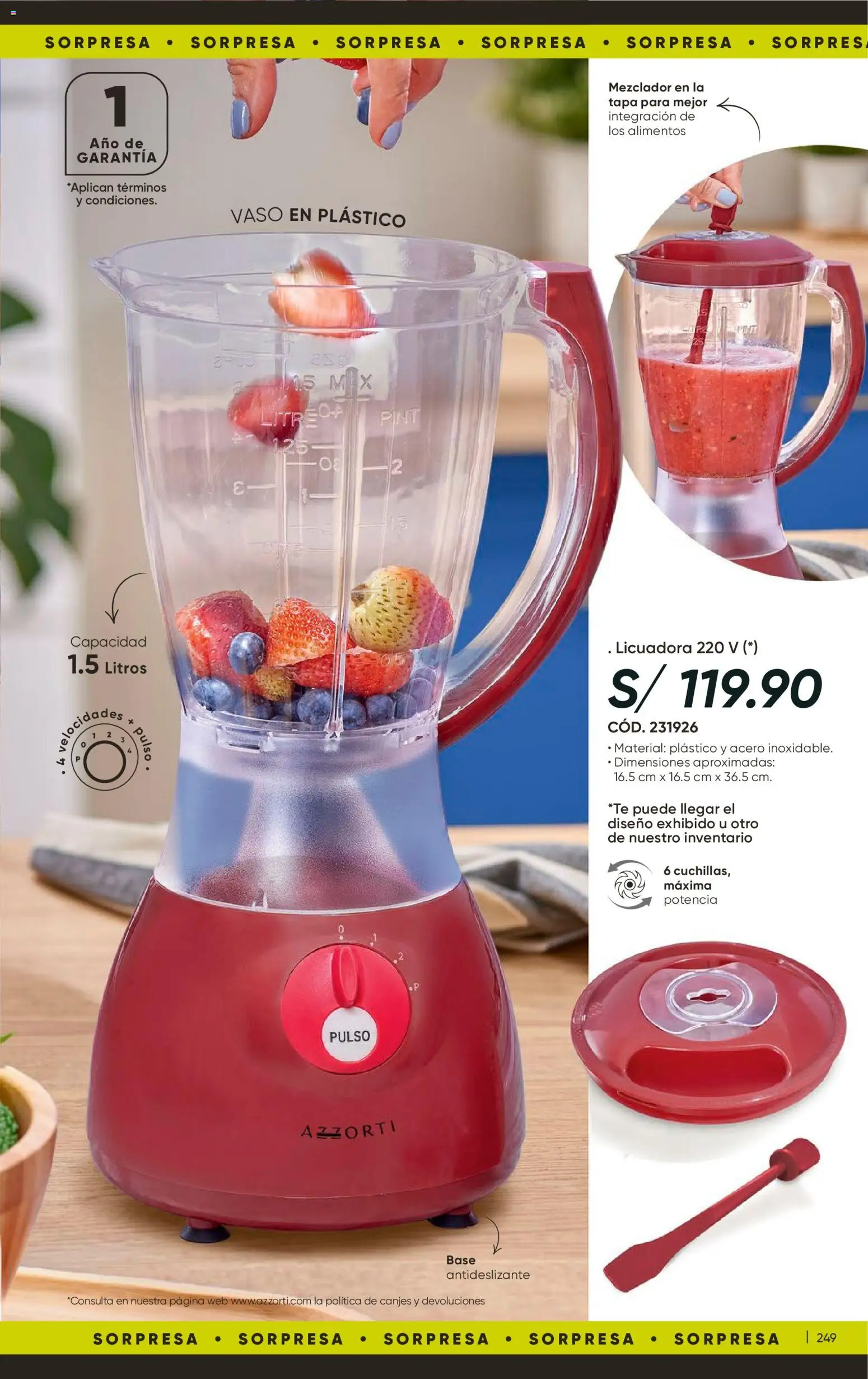 Catálogo Azzorti válido desde 14/08/2026 | Página: 251 | Productos: Mezclador, Licuadora