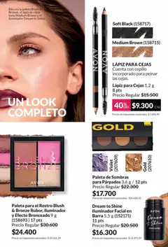Vista previa Catálogo AVON Campaña 5/2026 válido desde el 01.05.2026 | Página: 42 | Productos: Iluminador, Cepillo, Lápiz de cejas, Paleta