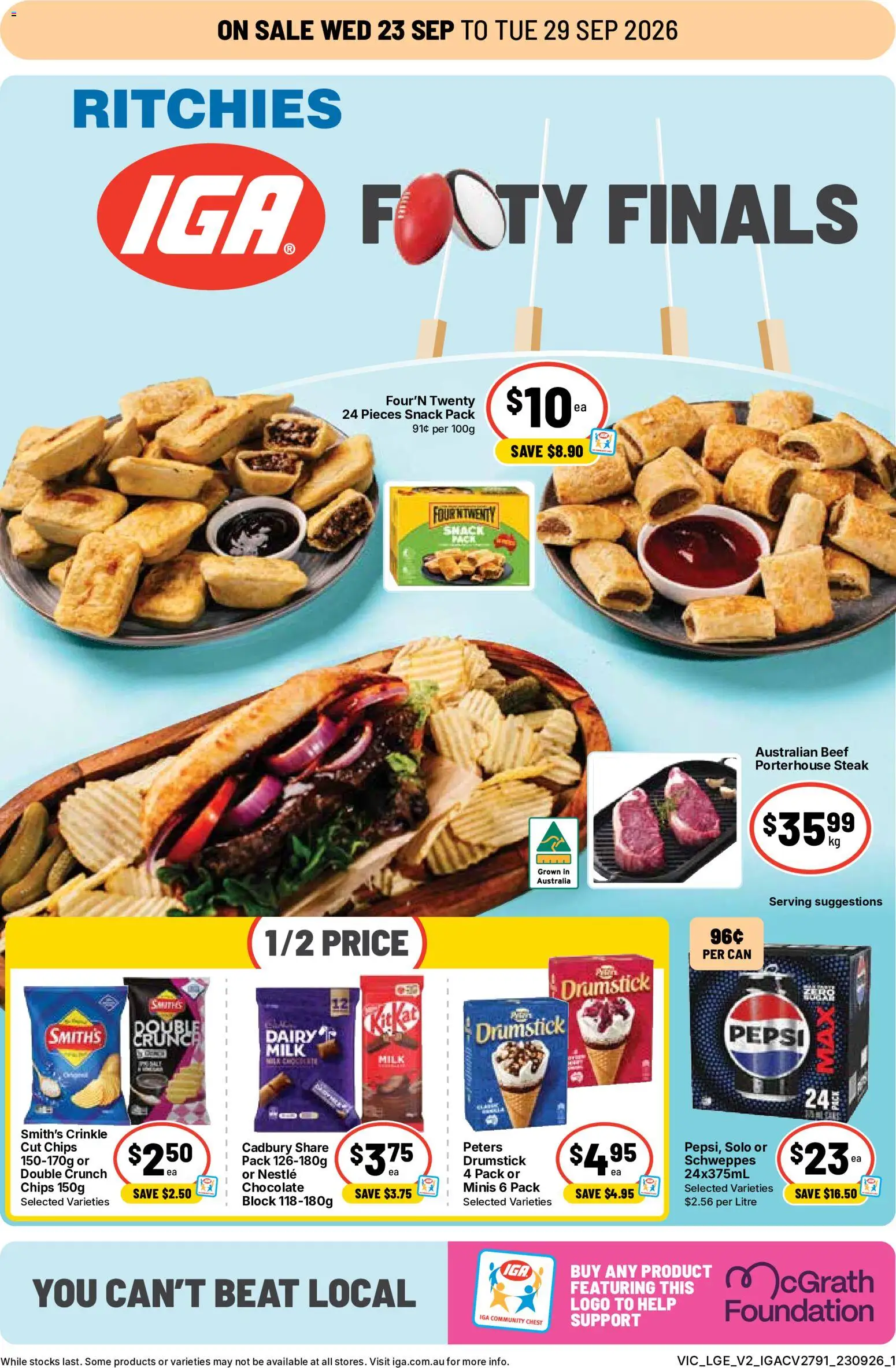 Ritchies catalogue - valid from 23/09/2026 | Page: 1 | Products: Beef, Pepsi, Chips, Foundation