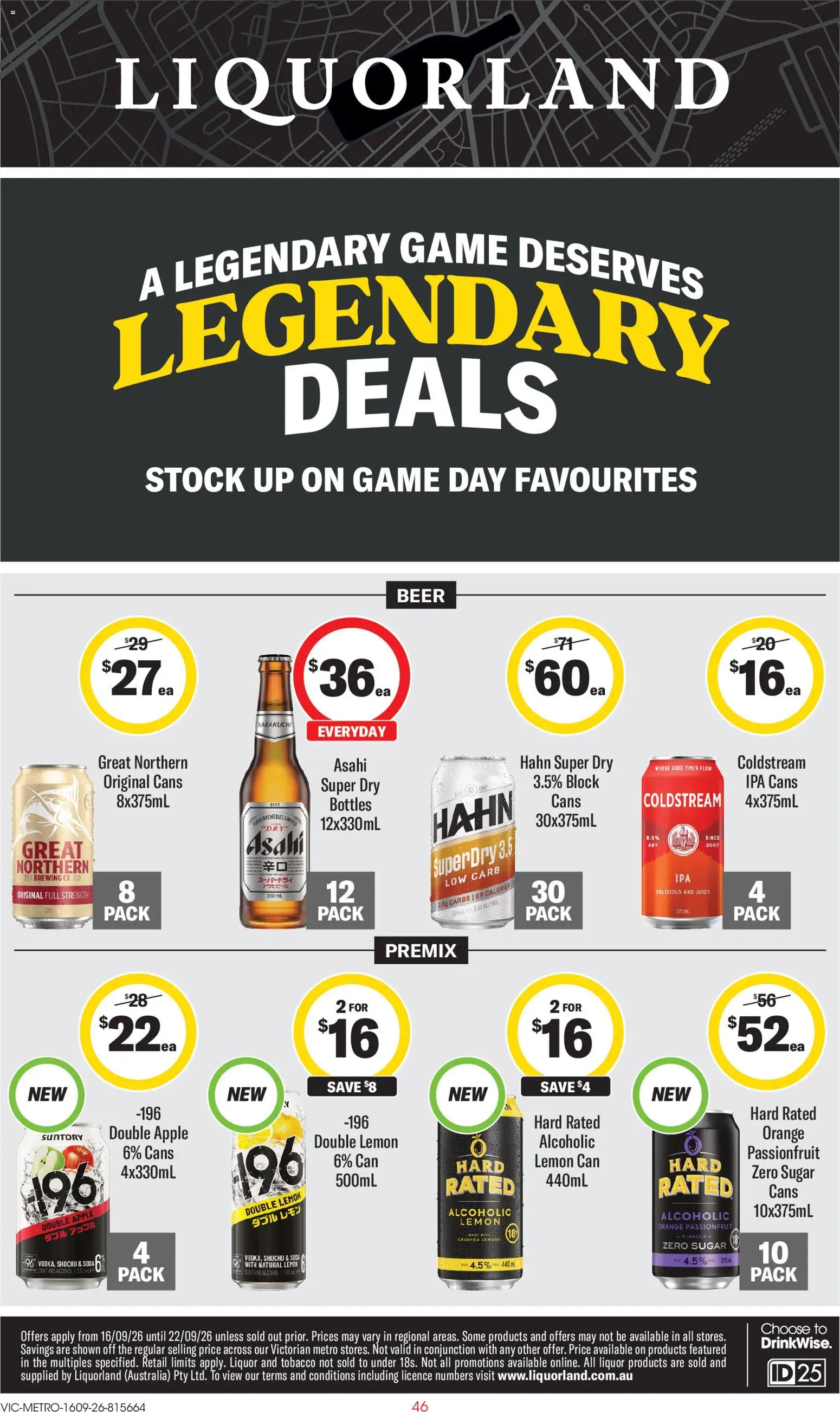 Liquorland catalogue - valid from 16/09/2026 | Page: 1 | Products: Beer, Passionfruit, Sugar, Game