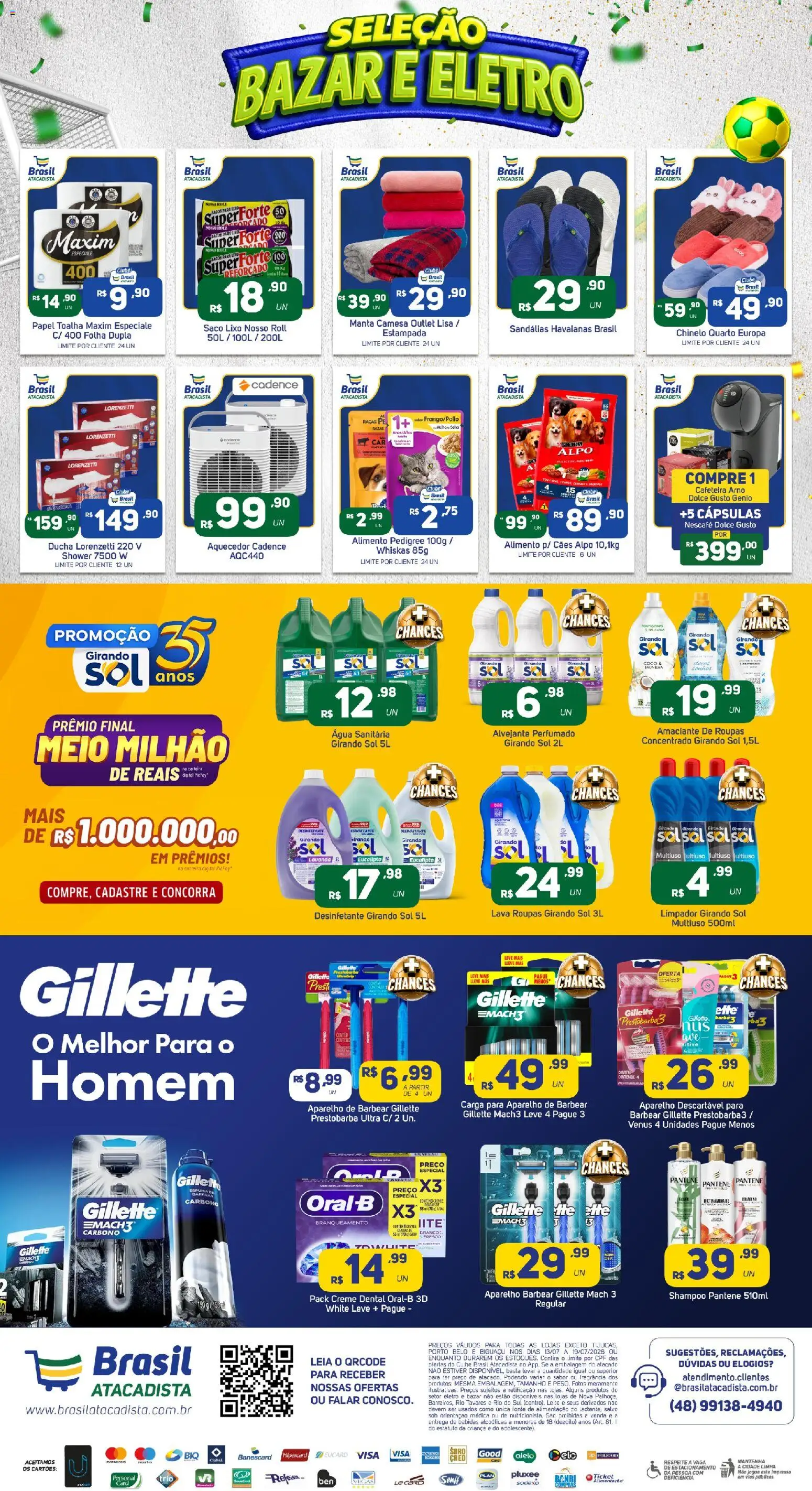 Brasil Atacadista Folheto - válido de 13/07/2026 | Página: 8 | Produtos: Papel toalha, Cafeteira, Leite, Amaciante