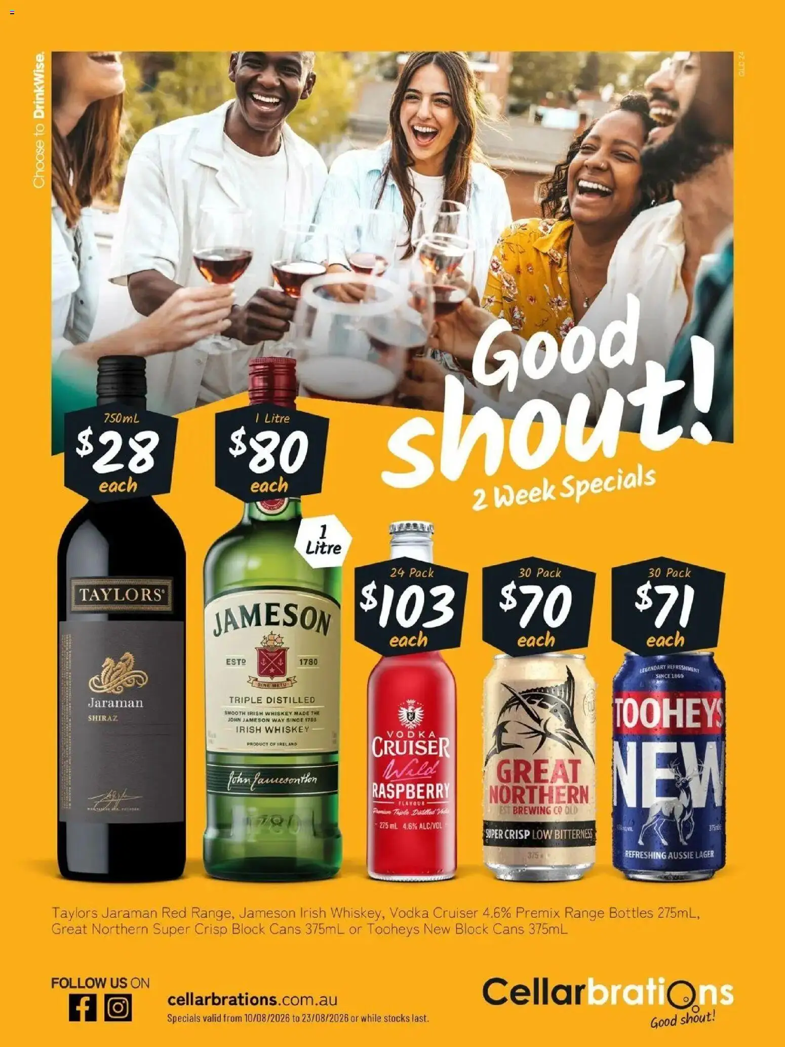 Cellarbrations catalogue - valid from 10/08/2026 | Page: 1 | Products: Vodka, Raspberry, Irish whiskey, Jameson