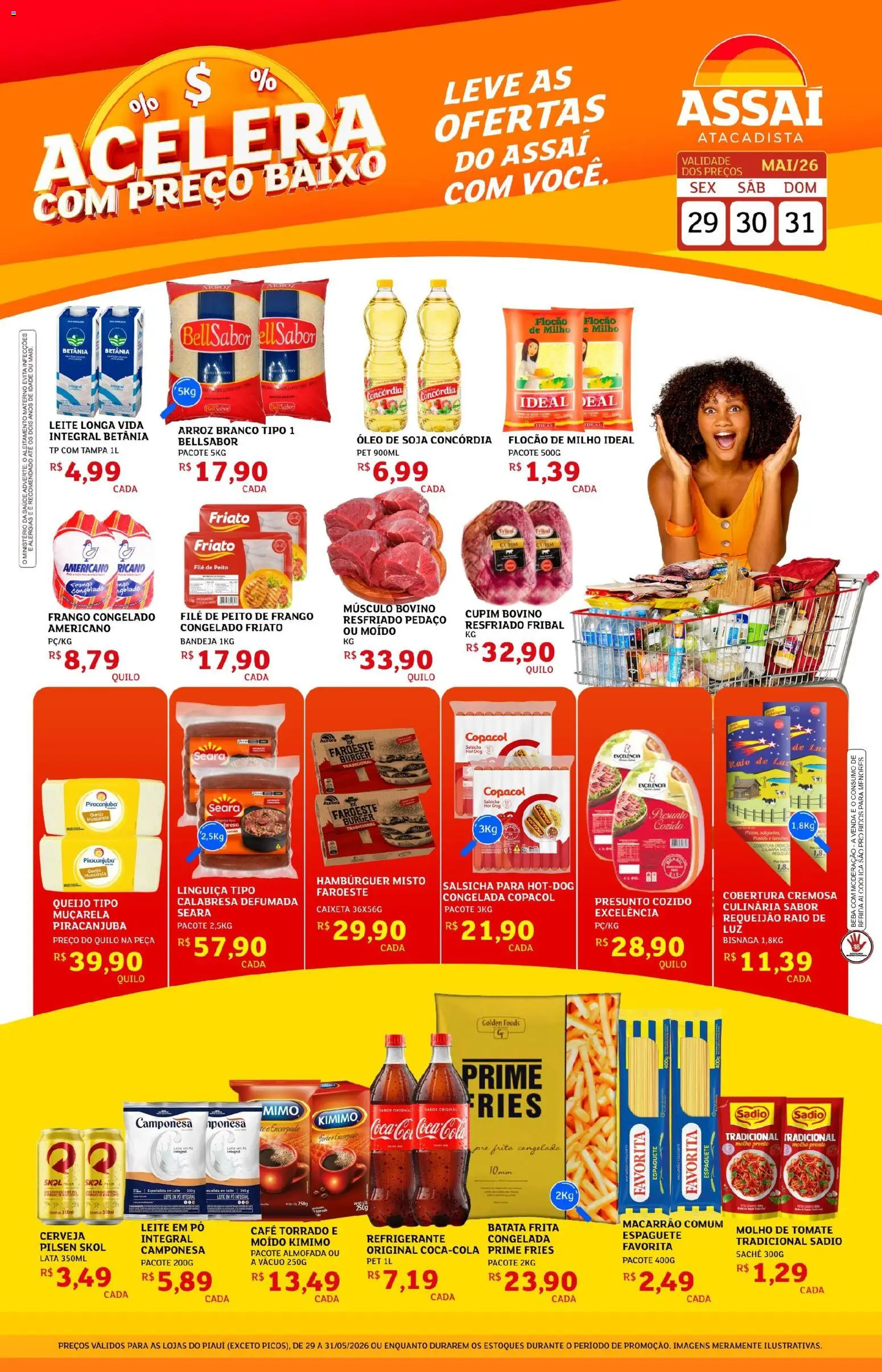 Assaí Atacadista Folheto - válido de 29.05.2026 | Página: 1 | Produtos: Pó, Salsicha, Bebida, Frango