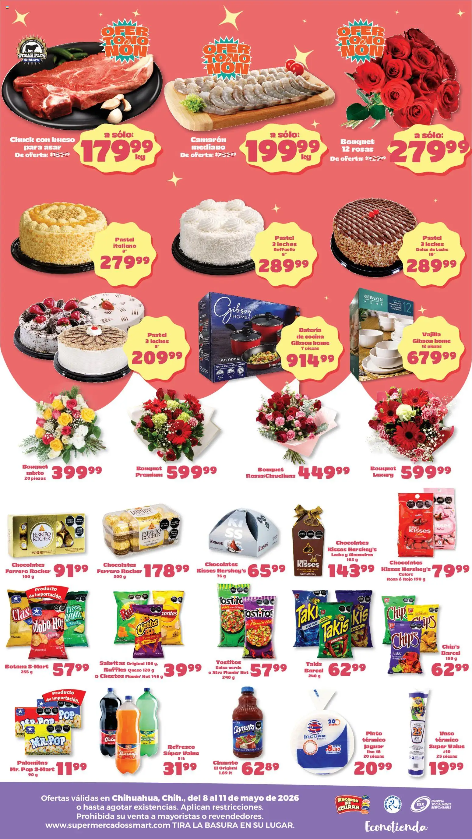 Nuevas ofertas de S-Mart válidas en toda la República Mexicana desde el 08.05.2026. ¡Encuentra las mejores ofertas en S-Mart folleto Ofertas de feria Chihuahua! | Página: 2 | Productos: Refresco, Leche, Chocolate, Cocina