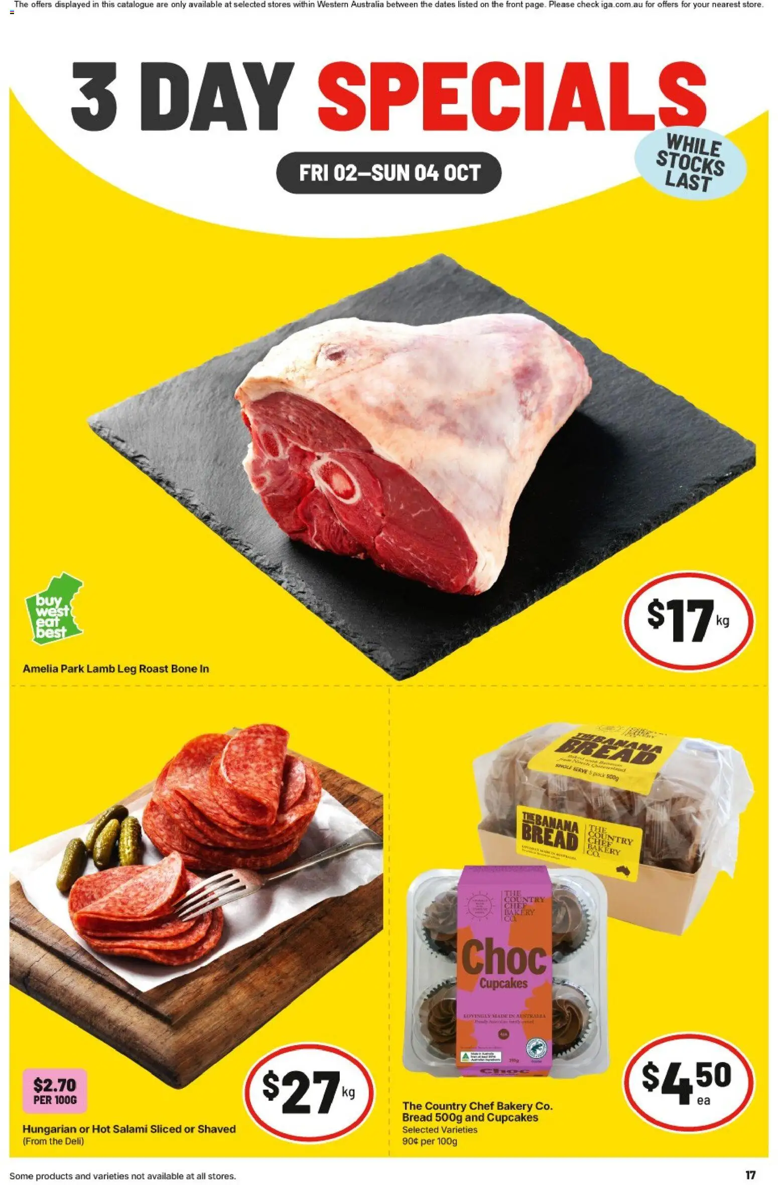 IGA catalogue - valid from 02/10/2026 | Page: 1 | Products: Salami, Lamb, Roast, Bakery