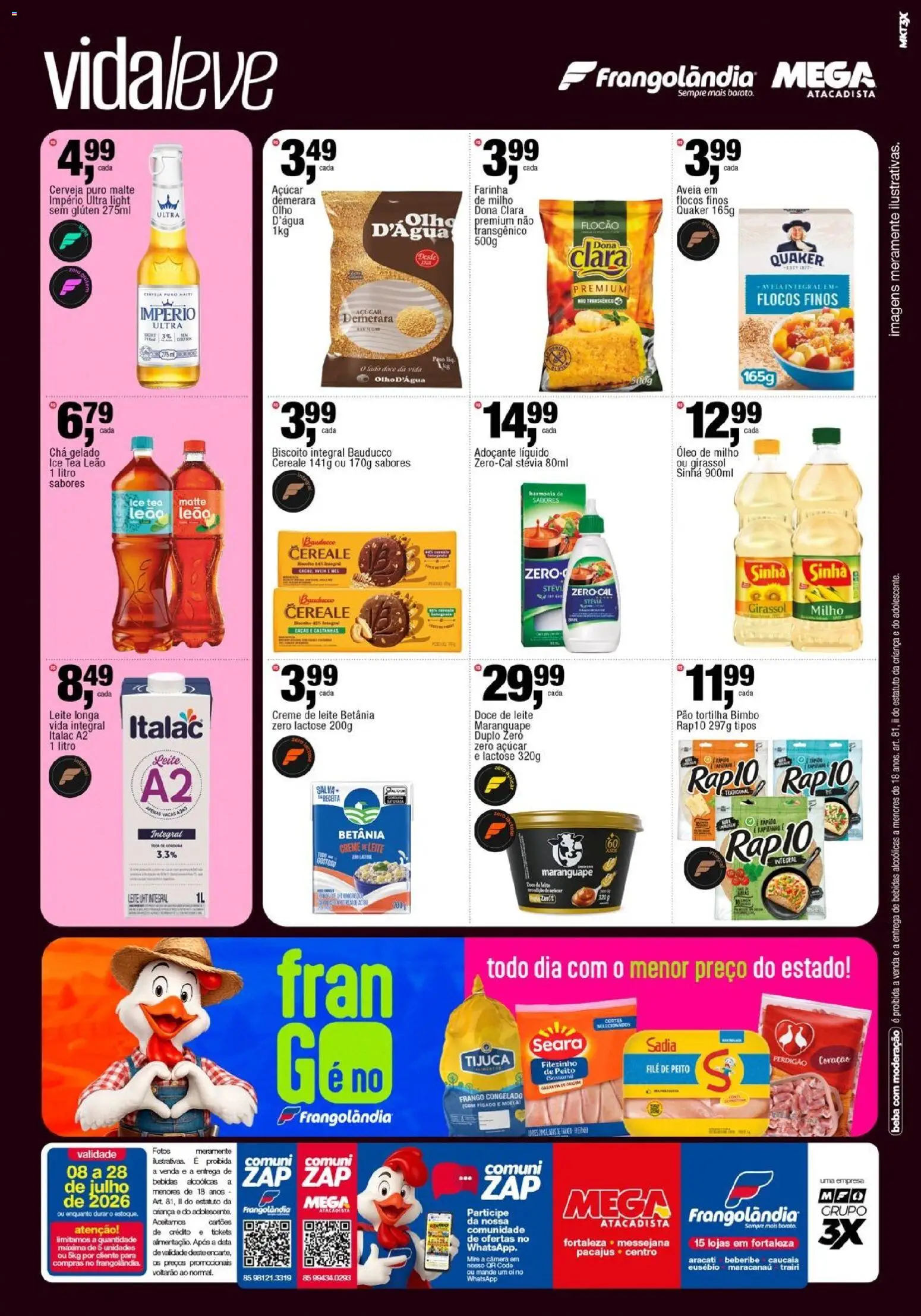 Frangolândia Folheto - válido de 08/07/2026 | Página: 2 | Produtos: Biscoito, Pão, Frango, Doce de leite