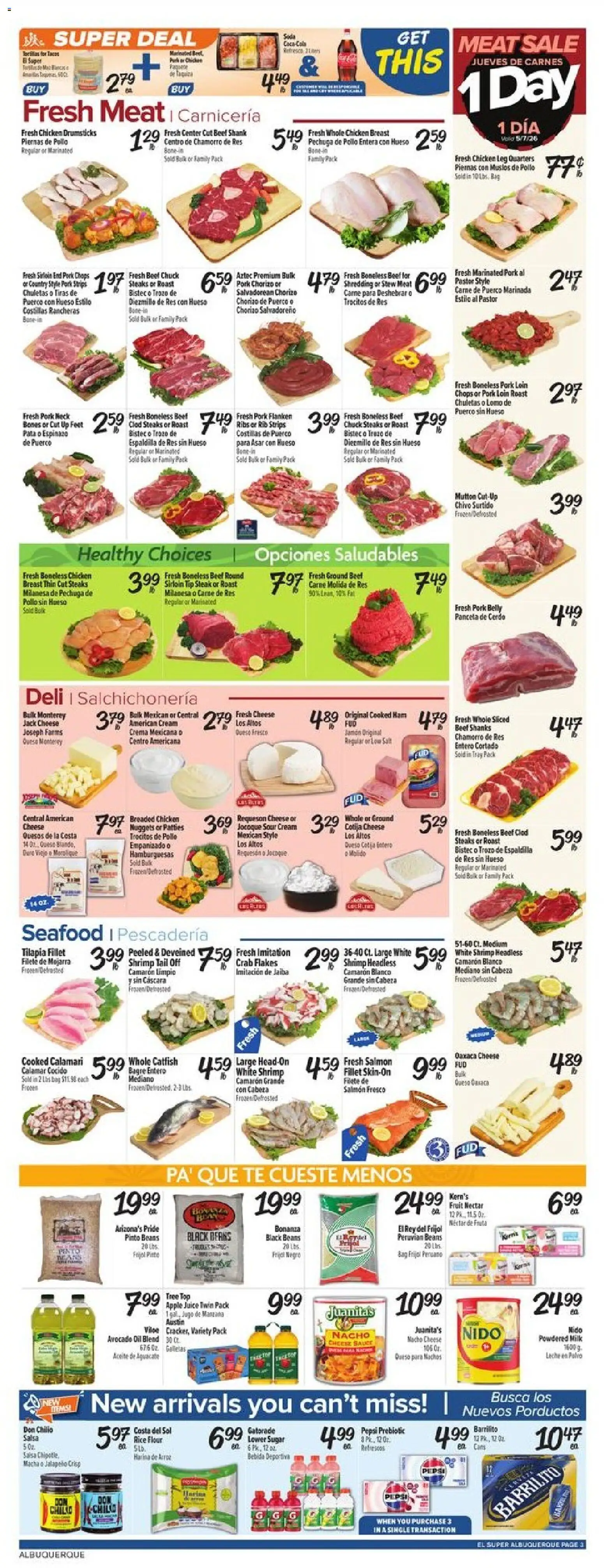 El Super Weekly Ad - NM - valid from 06.05.2026 | Page: 3 | Products: Rice, Cream, Flakes, Avocado