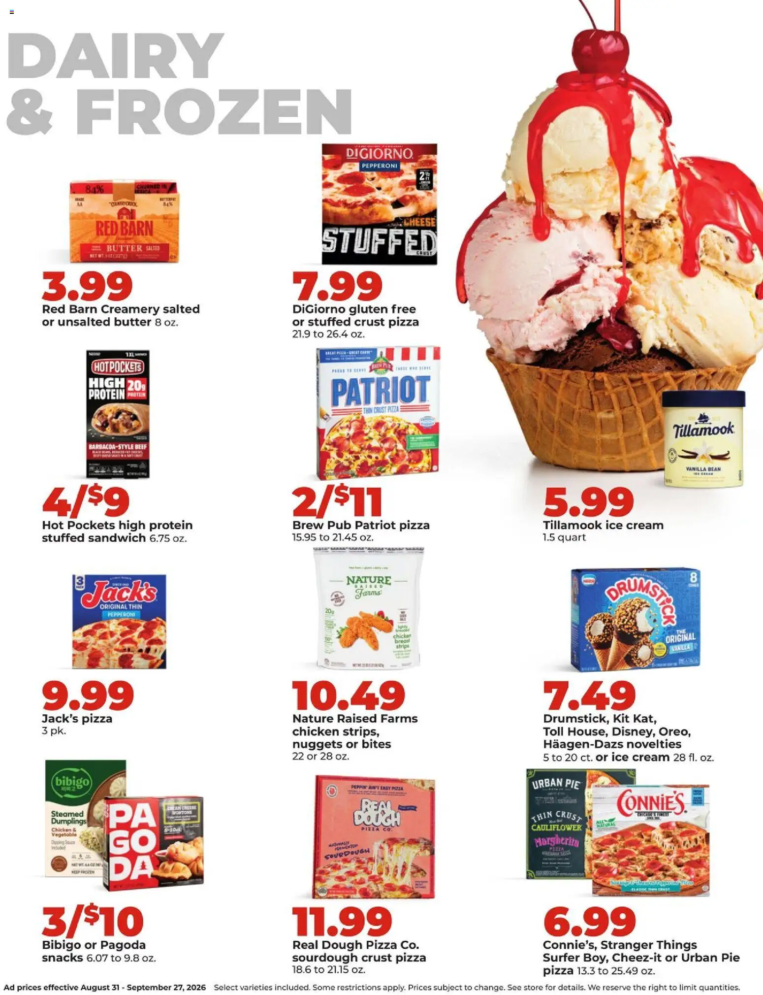 HyVee Monthly Ad - valid from 08/31/2026 | Page: 26 | Products: Protein, Sauce, Cauliflower, Dumplings