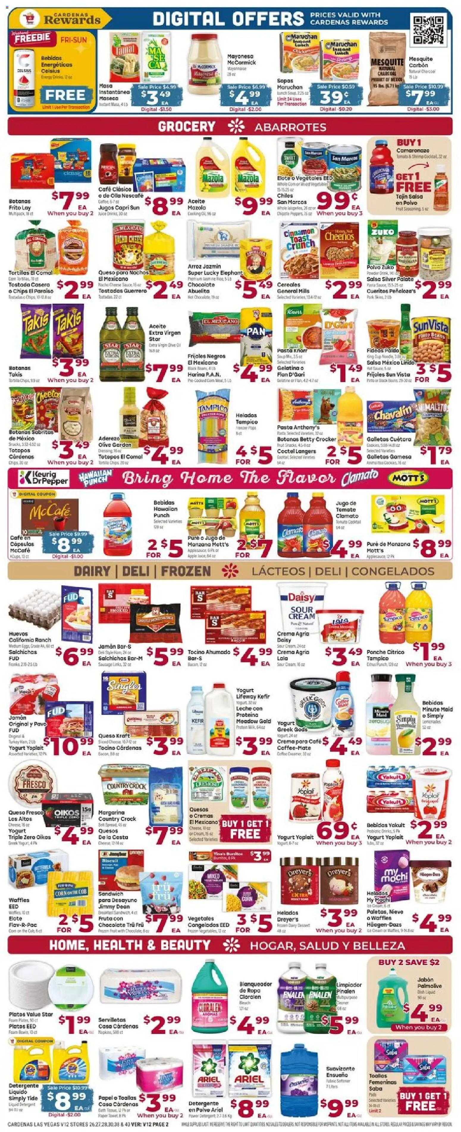 Cardenas Weekly Ad - valid from 07/15/2026 | Page: 2 | Products: Peppers, Chocolate, Fabric softener, Sour cream