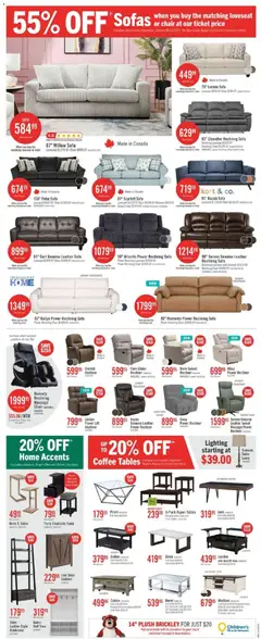 Preview of The Brick weekly flyer / circulaire from shop The Brick valid from Jun 22, 2026 | Page: 6 | Products: Sofa, Table, Lamp, Coffee