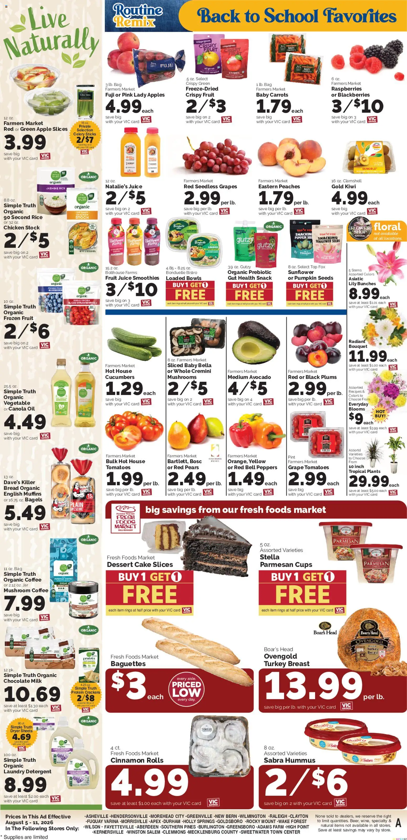Harris Teeter Weekly Ad - NC - valid from 08/05/2026 | Page: 11 | Products: Peppers, Cheese, Chocolate, Cucumbers