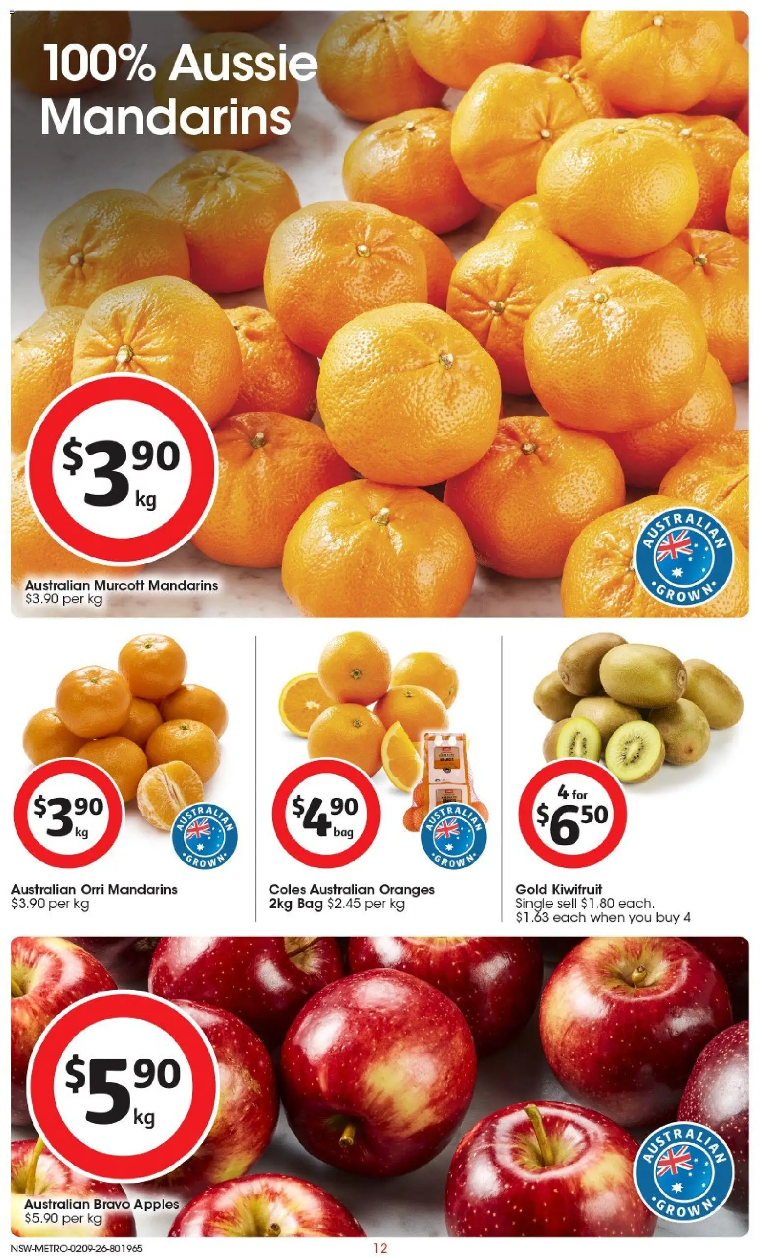 Coles catalogue - valid from 02/09/2026 | Page: 13 | Products: Apples, Oranges, Mandarins, Bag