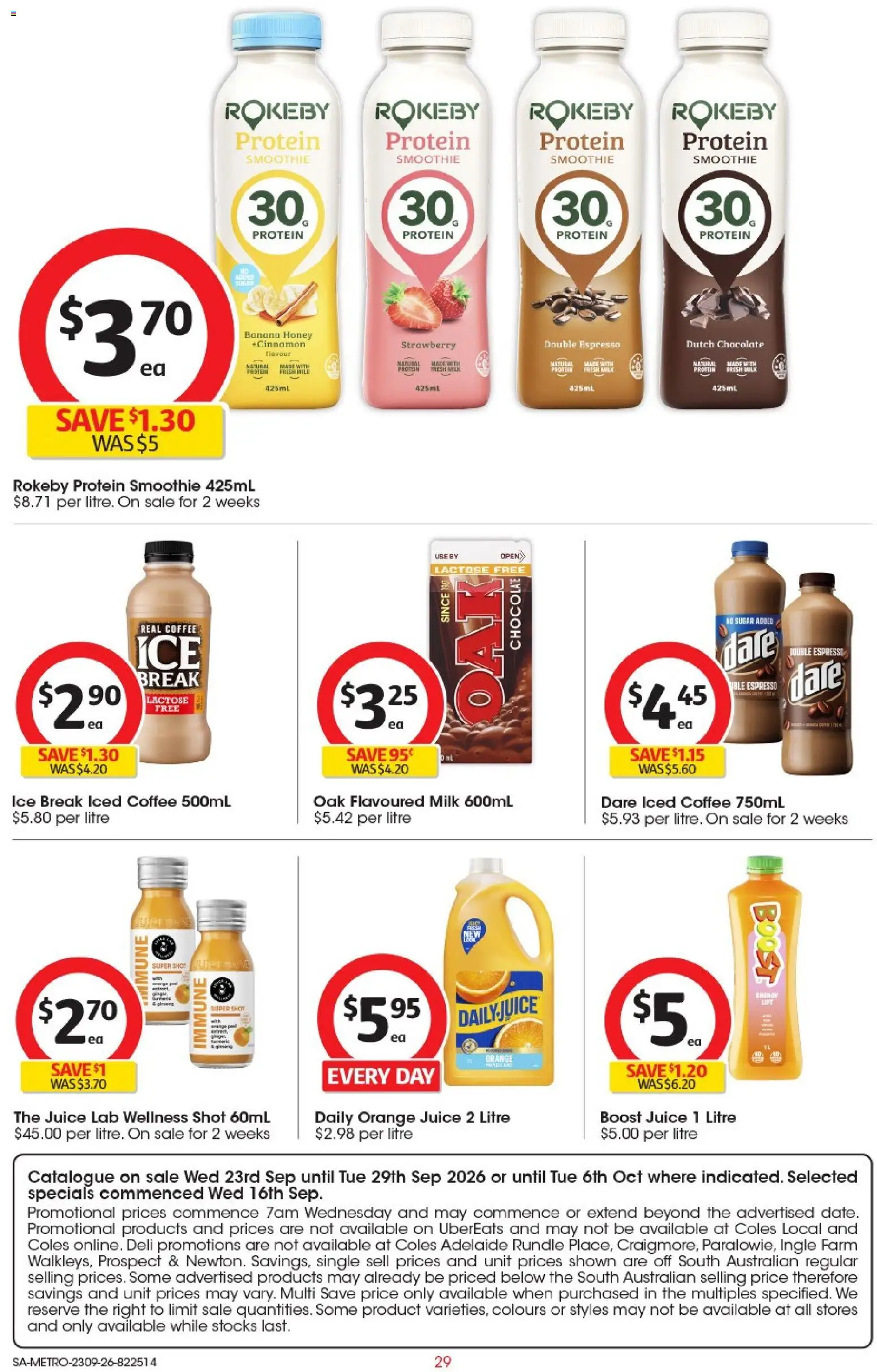 Coles catalogue - valid from 23/09/2026 | Page: 29 | Products: Milk, Chocolate, Juice, Sugar