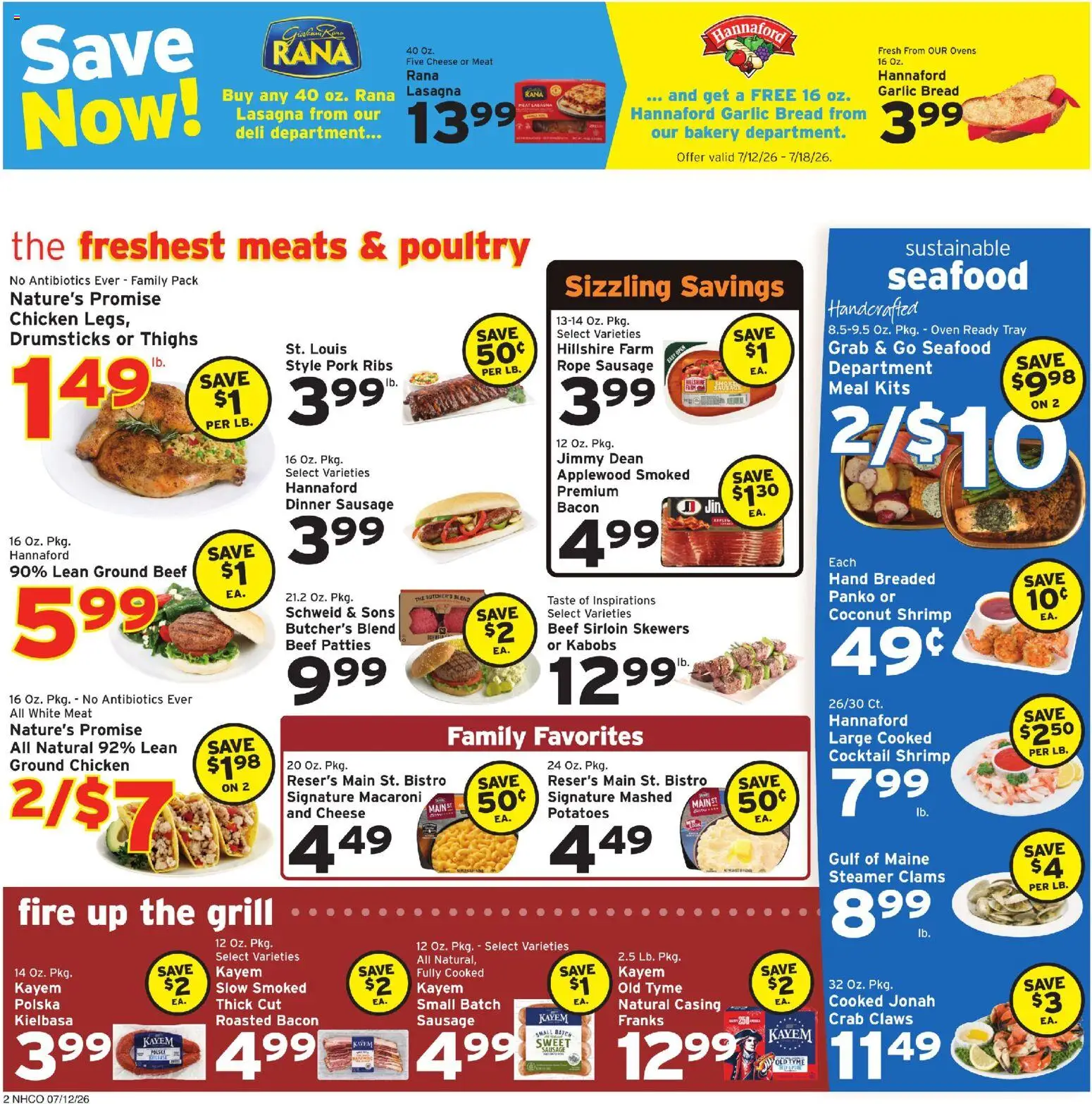 Hannaford Weekly Ad - valid from 07/12/2026 | Page: 2 | Products: Bakery, Bread, Beef, Potatoes