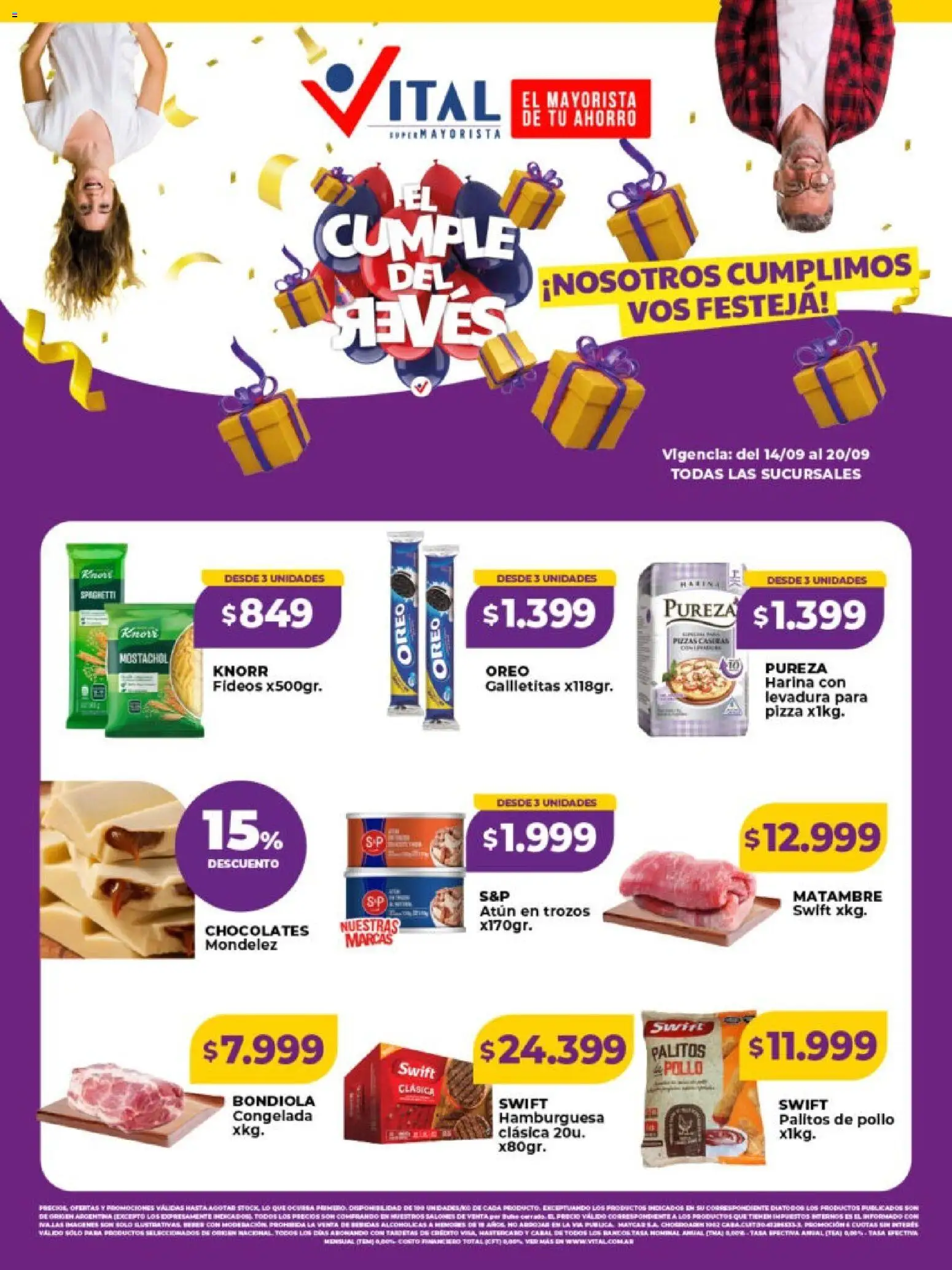 Vital - Especial cumpleaños Vital │ válido desde el 14/09/2026 | Página: 1 | Productos: Harina, Hamburguesa, Atún, Oreo