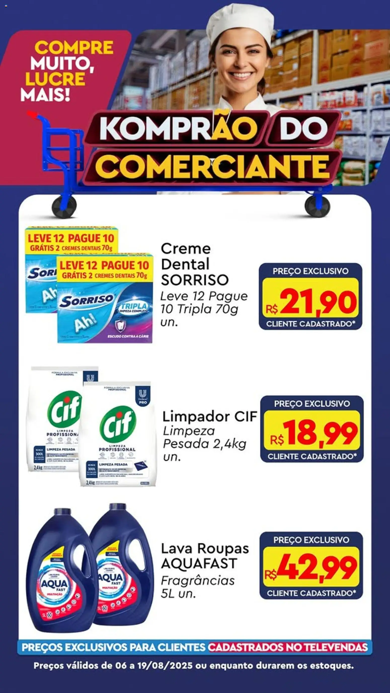 Komprao Atacadista Folheto - válido de 06/08/2026 | Página: 1 | Produtos: Roupas, Creme