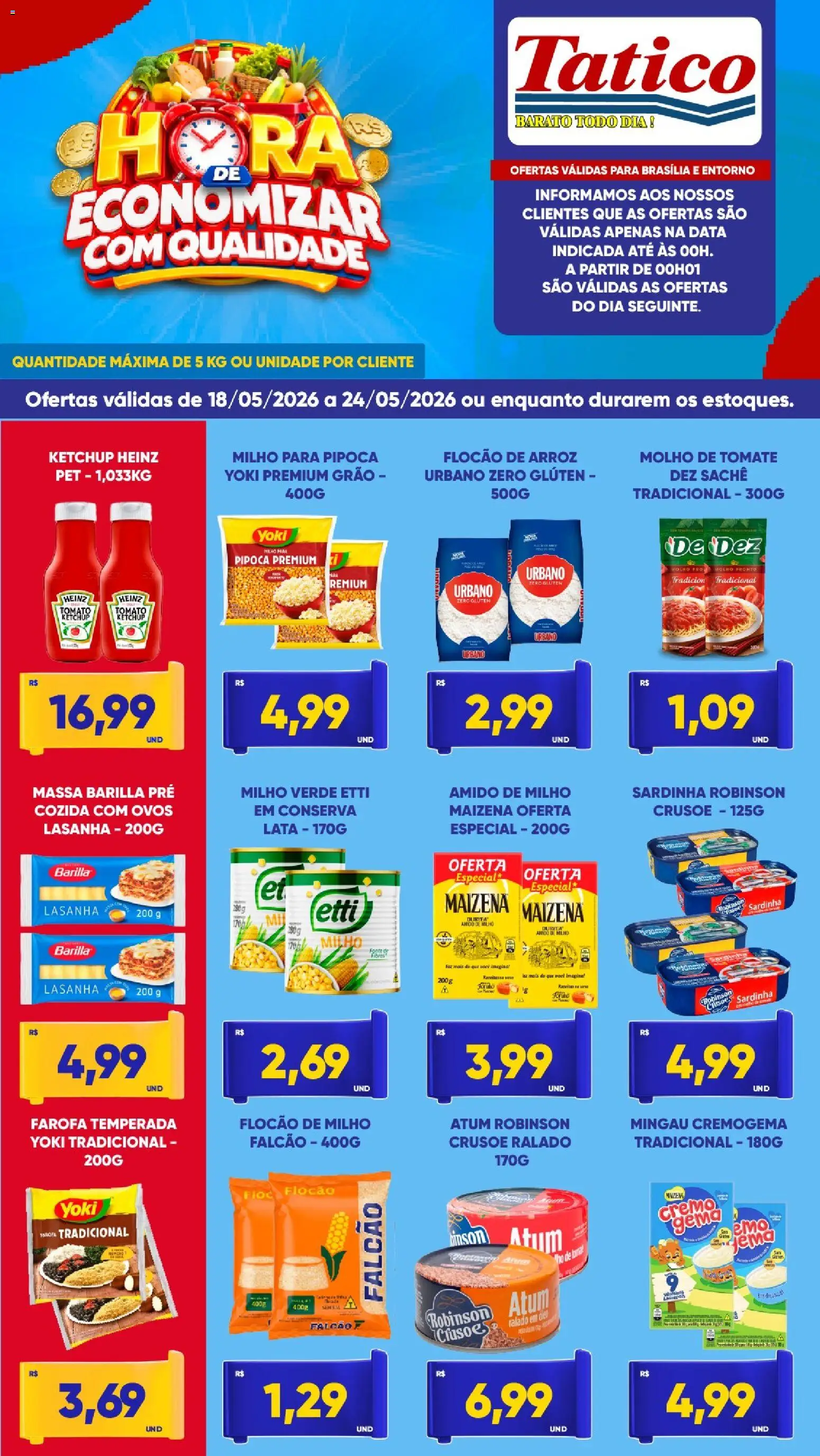 Tatico Folheto - válido de 18.05.2026 | Página: 4 | Produtos: Molho de tomate, Mingau, Arroz, Lasanha