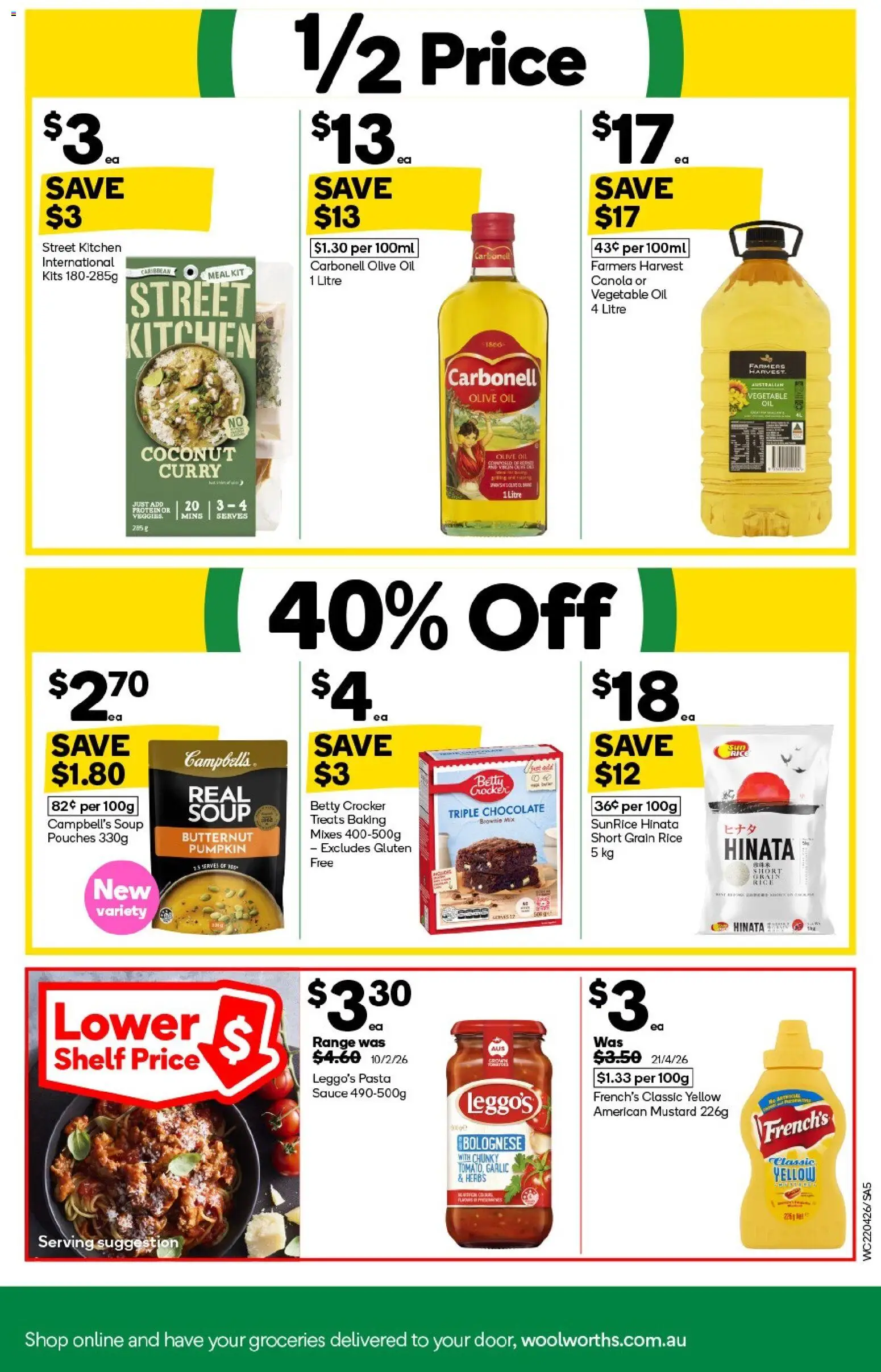 Woolworths catalogue - valid from 22.04.2026 | Page: 5 | Products: Curry, Chocolate, Rice, Mustard