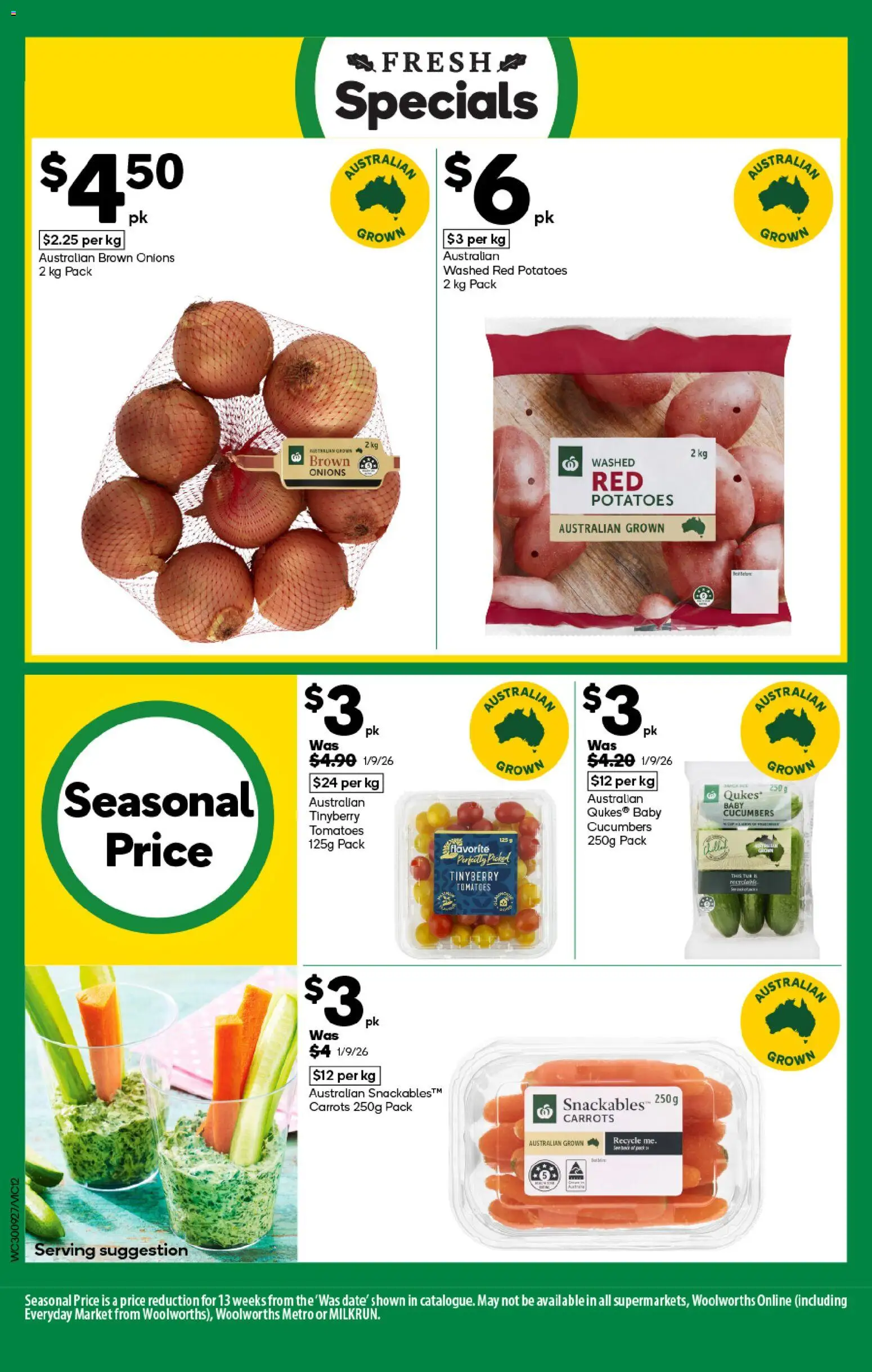 Woolworths catalogue - valid from 30/09/2026 | Page: 12 | Products: Tomatoes, Carrots, Potatoes, Onions
