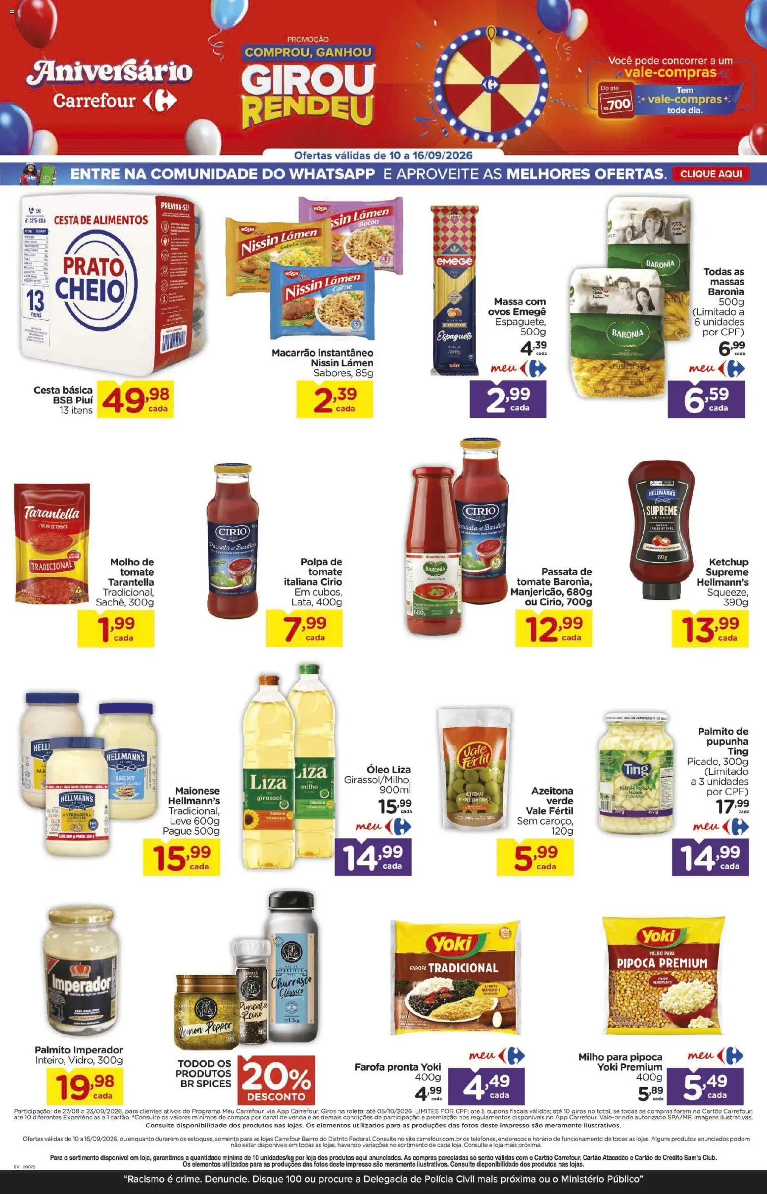 Carrefour Bairro Folheto - válido de 10/09/2026 | Página: 2 | Produtos: Palmito, Caro, Ovos, Cesta