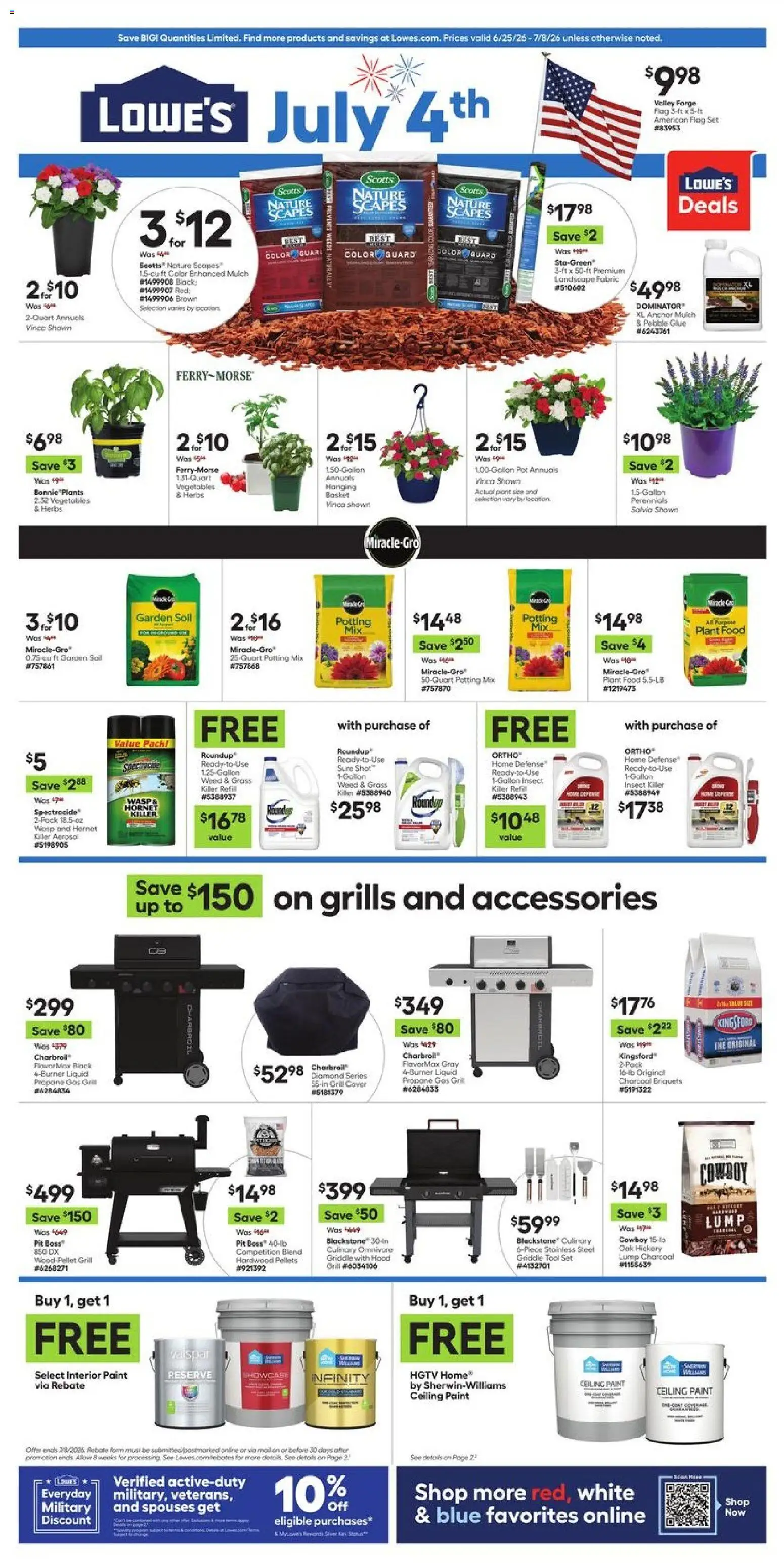 Lowe's Weekly Ad - valid from 06/25/2026 | Page: 1 | Products: Basket, Griddle, Vegetables, Grill