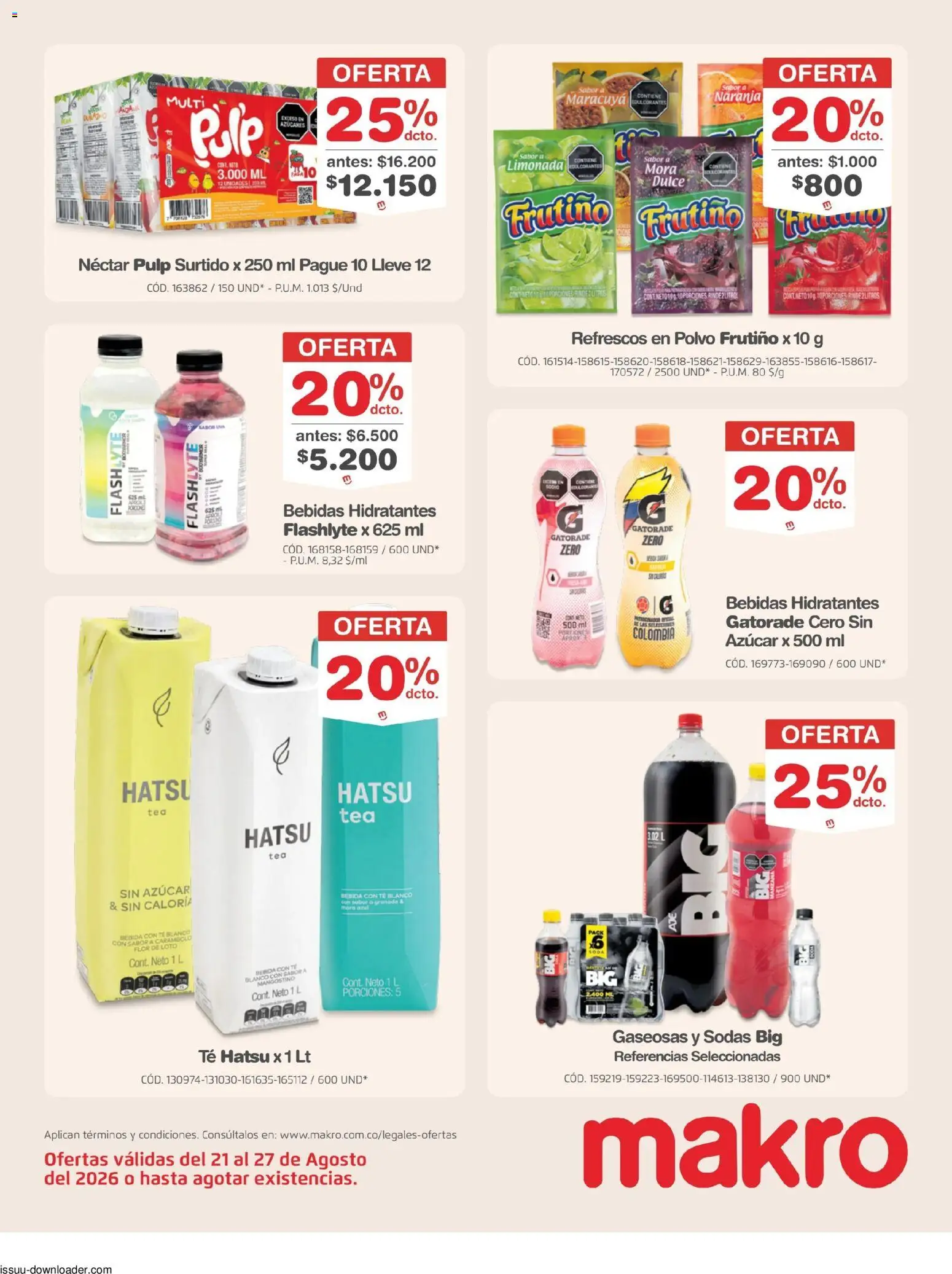 Makro revista - valida desde el 21/08/2026 | Página: 17 | Productos: Té, Té blanco, Granada, Mora