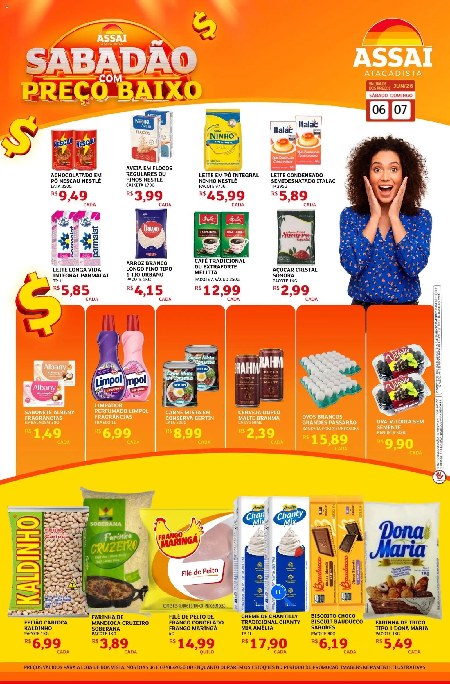 Assaí Atacadista Folheto - válido de 06.06.2026 | Página: 1 | Produtos: Biscoito, Arroz, Bebida, Aveia
