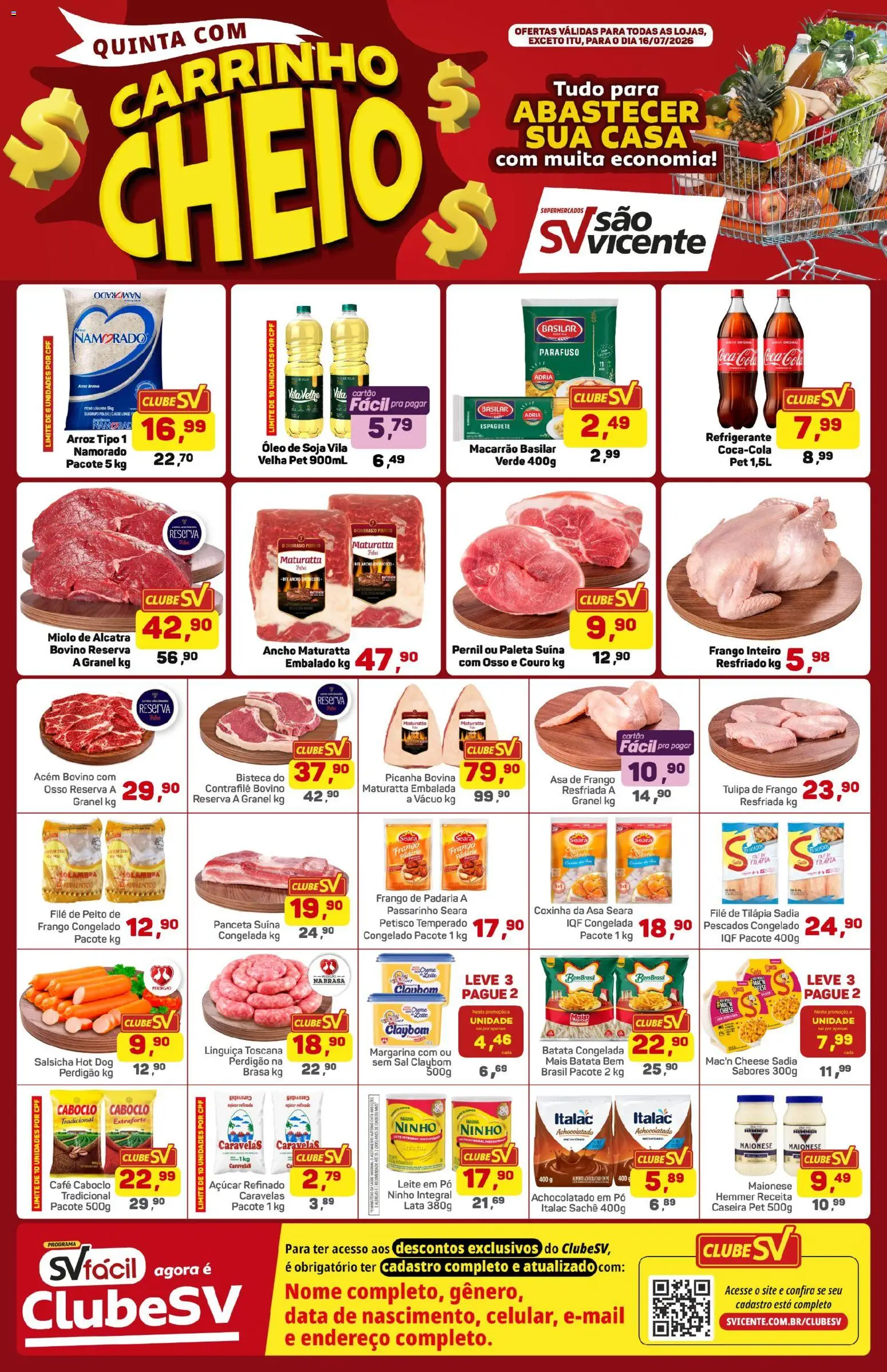 Supermercados São Vicente Folheto - válido de 16/07/2026 | Página: 1