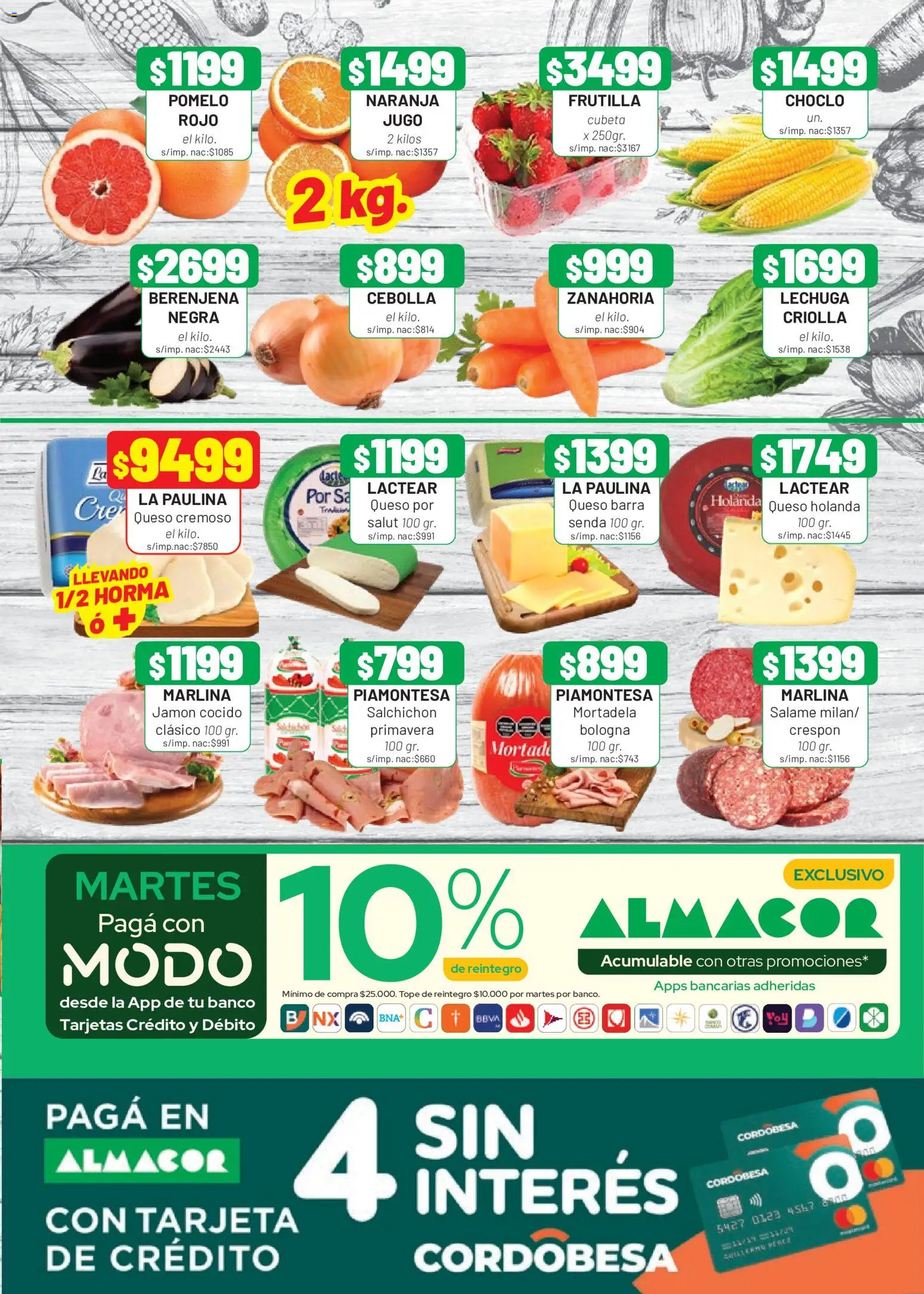 Almacor catálogo │ válido desde el 16/07/2026 | Página: 3 | Productos: Cebolla, Choclo, Lechuga, Zanahoria