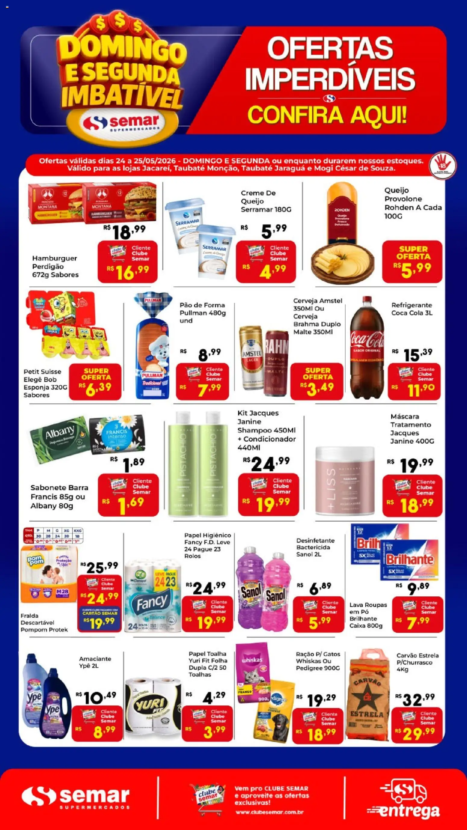 Semar Supermercado Folheto - válido de 24.05.2026 | Página: 2 | Produtos: Papel toalha, Esponja, Pão, Roupas