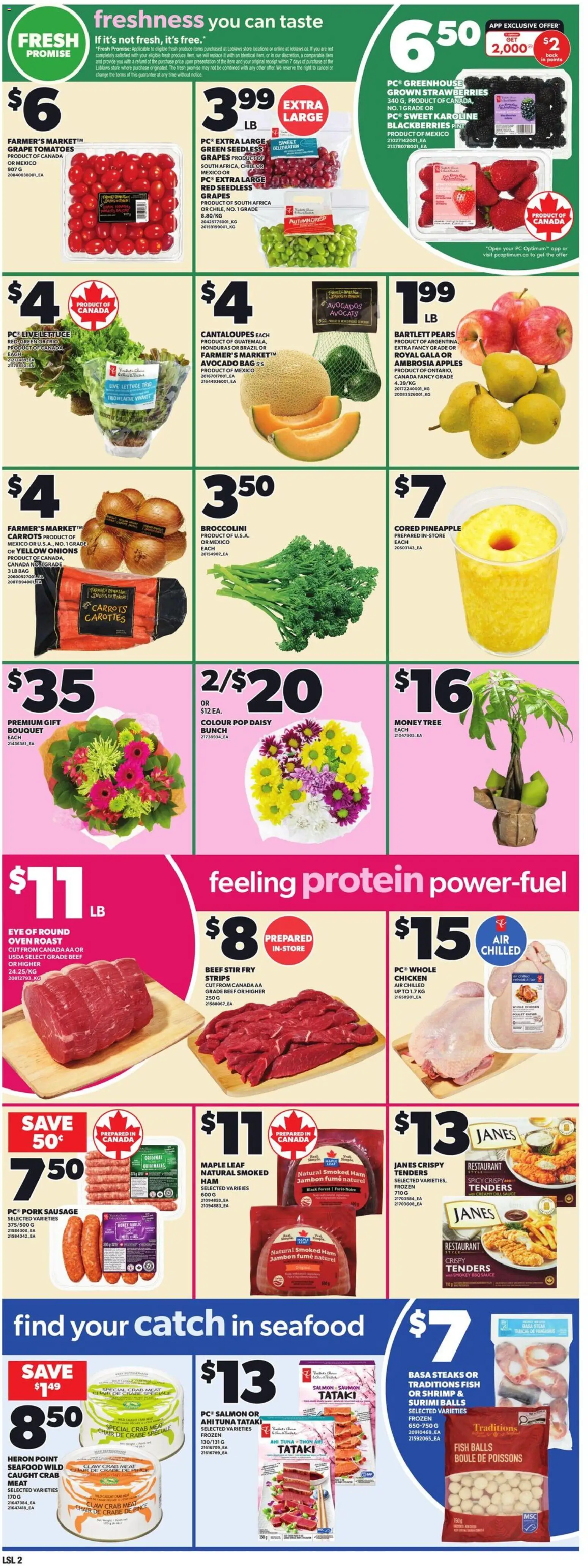 Loblaws flyer valid from 09.04.2026 | Page: 5 | Products: Fish, Pineapple, Oven, Chicken