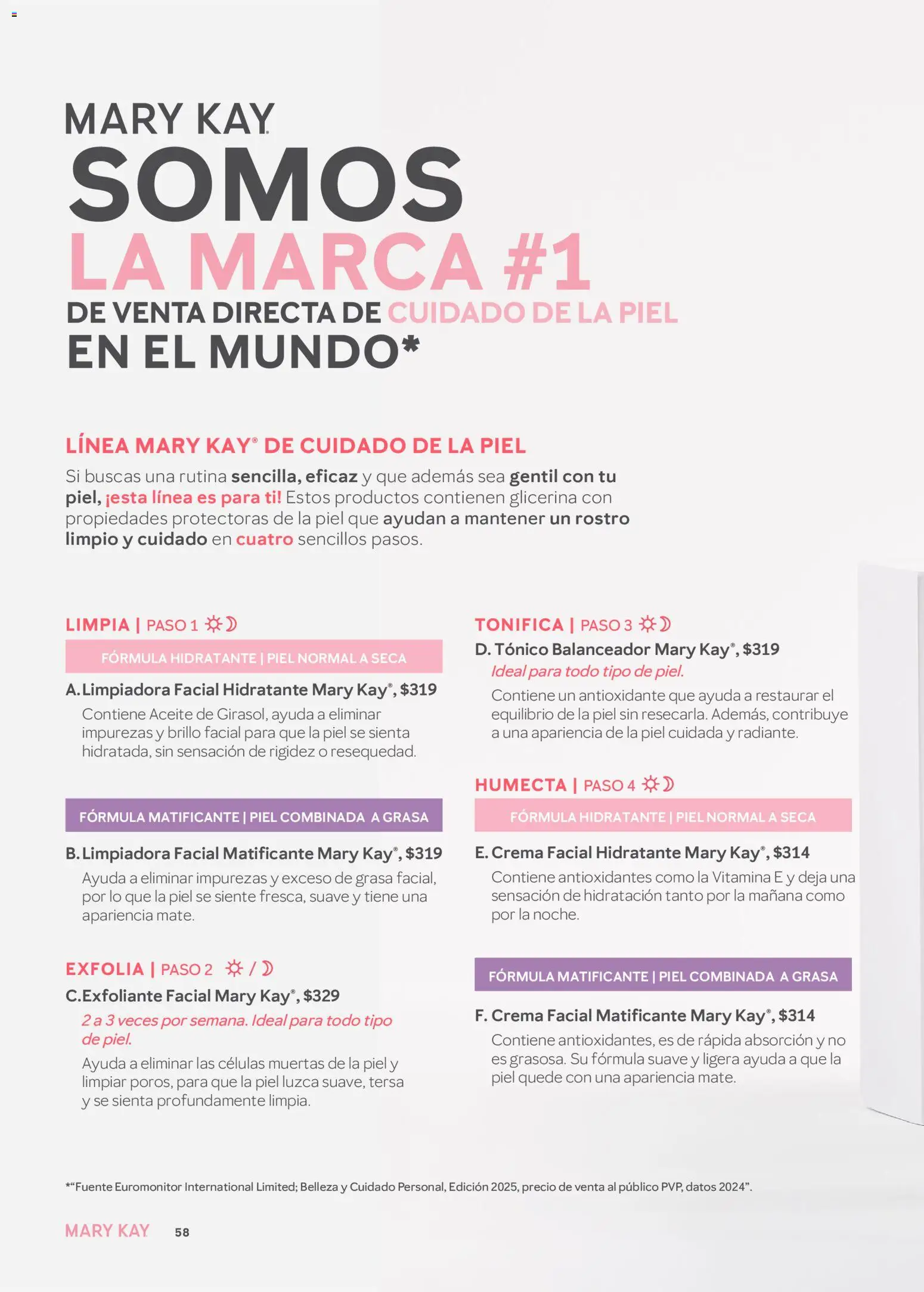 Nuevas ofertas de Mary Kay válidas en toda la República Mexicana desde el 01.04.2026. ¡Encuentra las mejores ofertas en Catálogo Mary Kay Abril 2026! | Página: 58 | Productos: Crema, Exfoliante facial, Brillo, Aceite