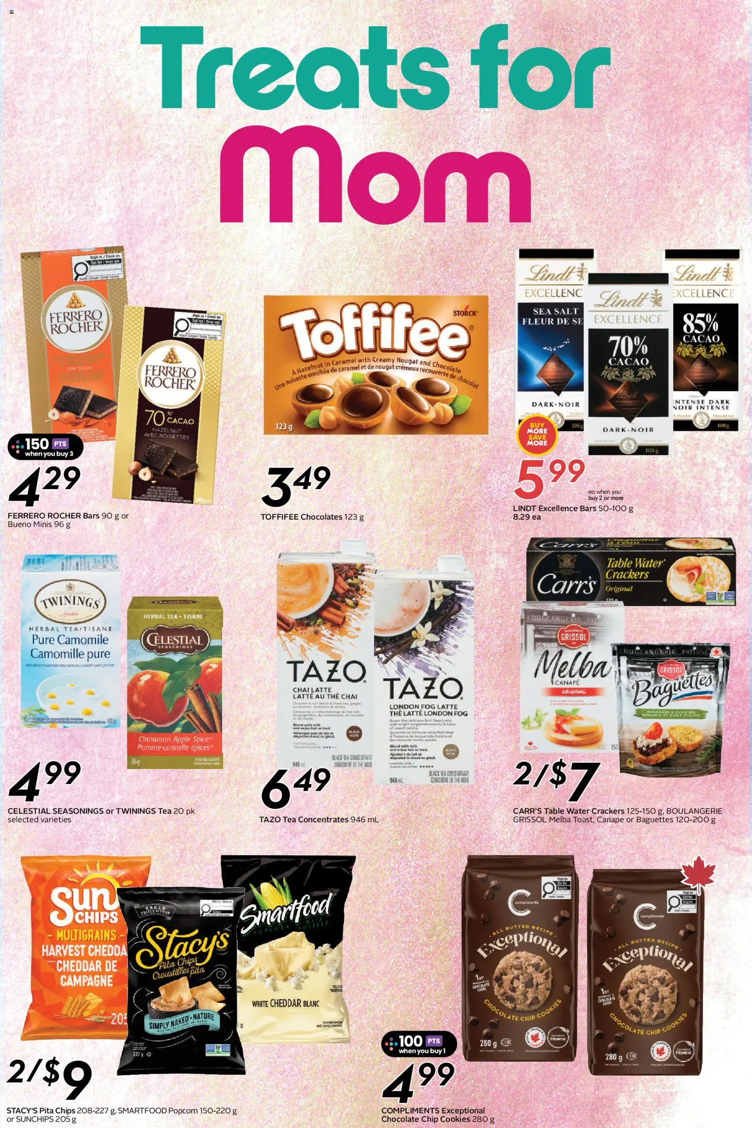 Sobeys flyer valid from 07.05.2026 | Page: 18 | Products: Tea, Chips, Milk, Chocolate