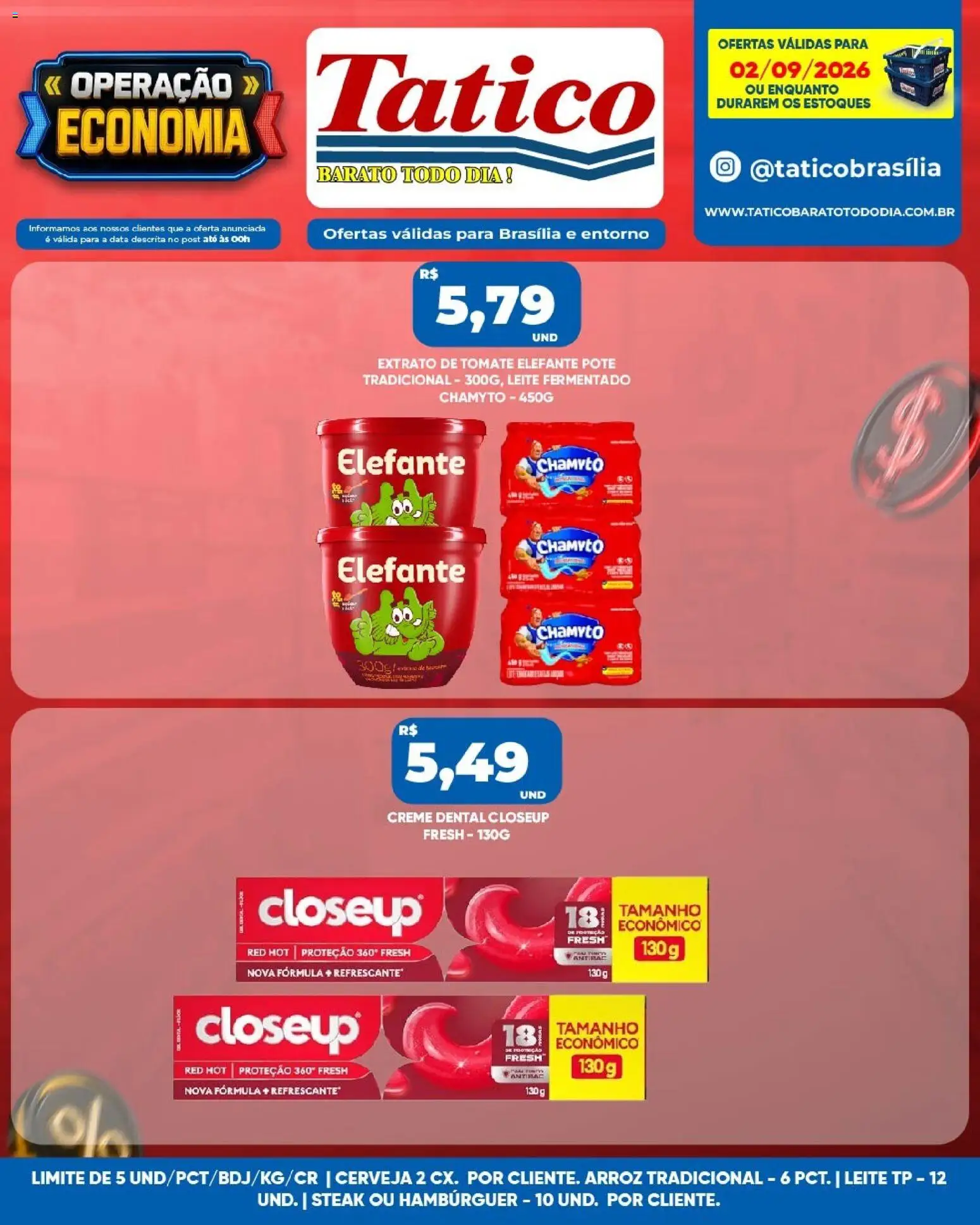 Tatico Folheto - válido de 02/09/2026 | Página: 6 | Produtos: Tomate, Cerveja, Creme, Creme dental