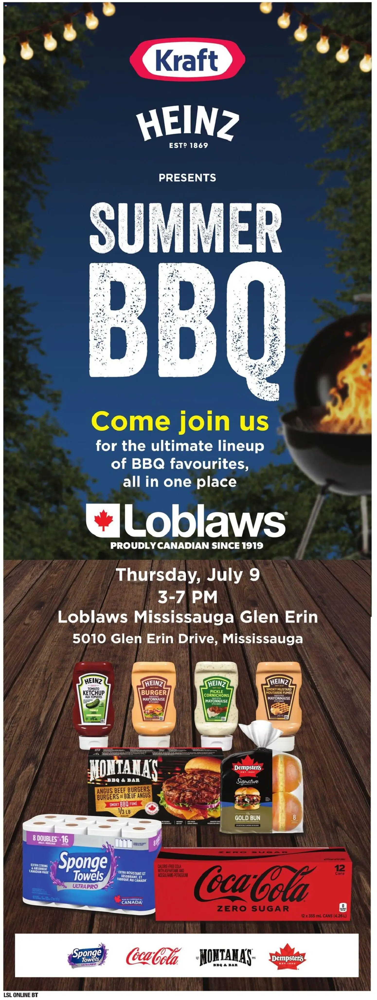 Loblaws flyer valid from Jul 9, 2026 | Page: 1 | Products: Beef, Ketchup, Sponge