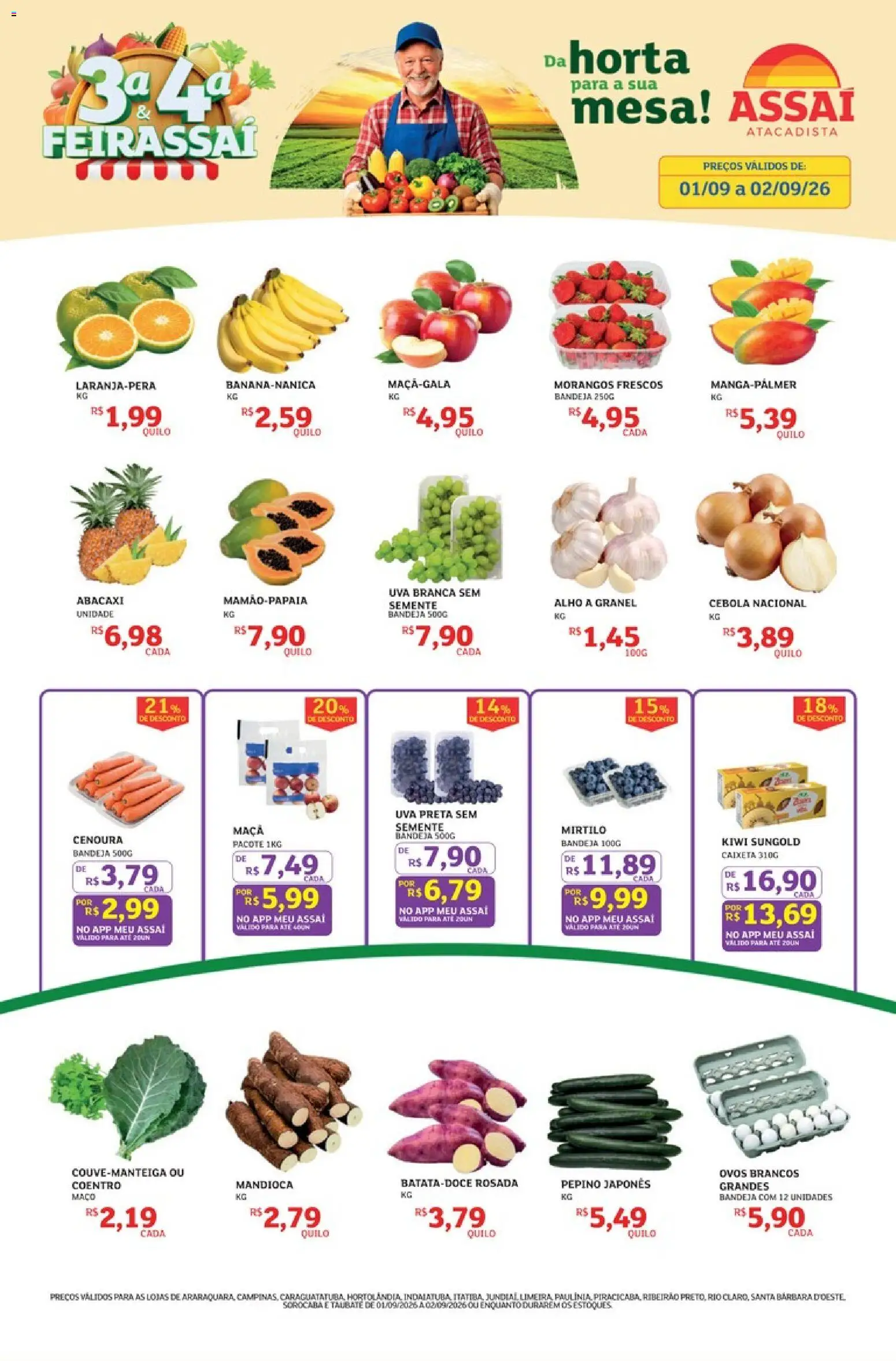 Assaí Atacadista Folheto - válido de 01/09/2026 | Página: 1 | Produtos: Mirtilo, Ovos, Abacaxi, Pepino japonês