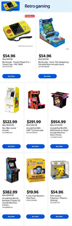 Preview of My Arcade - Pocket Player Pro + Travel Case - PAC-MAN, My Arcade - Pocket Player Pro + Travel Case - PAC-MAN from shop Walmart valid from Oct 1, 2026 | Page: 6 | Products: Player, Game console, Game, Jam
